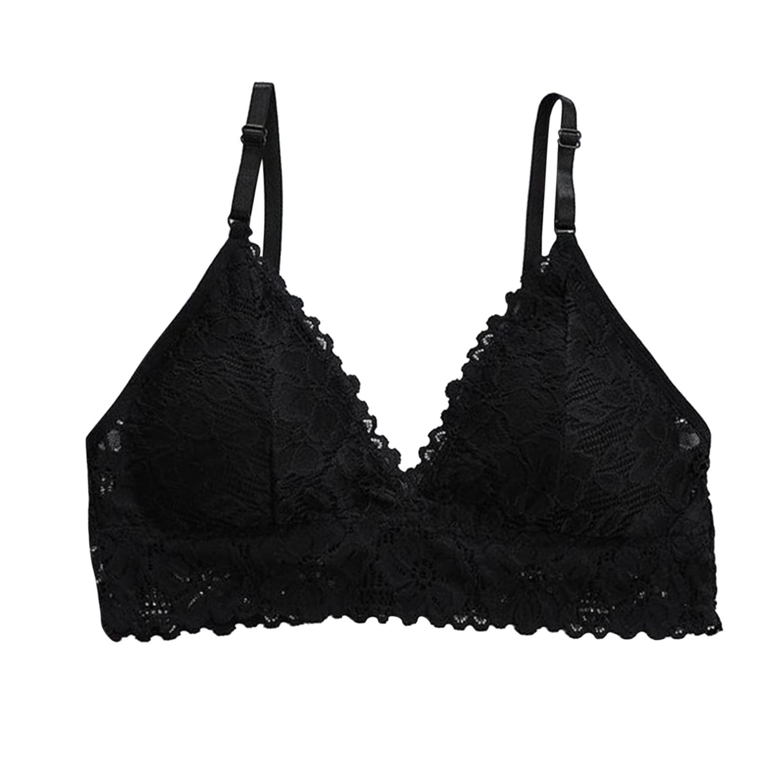 **Wirefree Padded Bras for Women - Soft Comfort Lace Bralette - Everyday Wear for Work, Yoga & Relaxation**