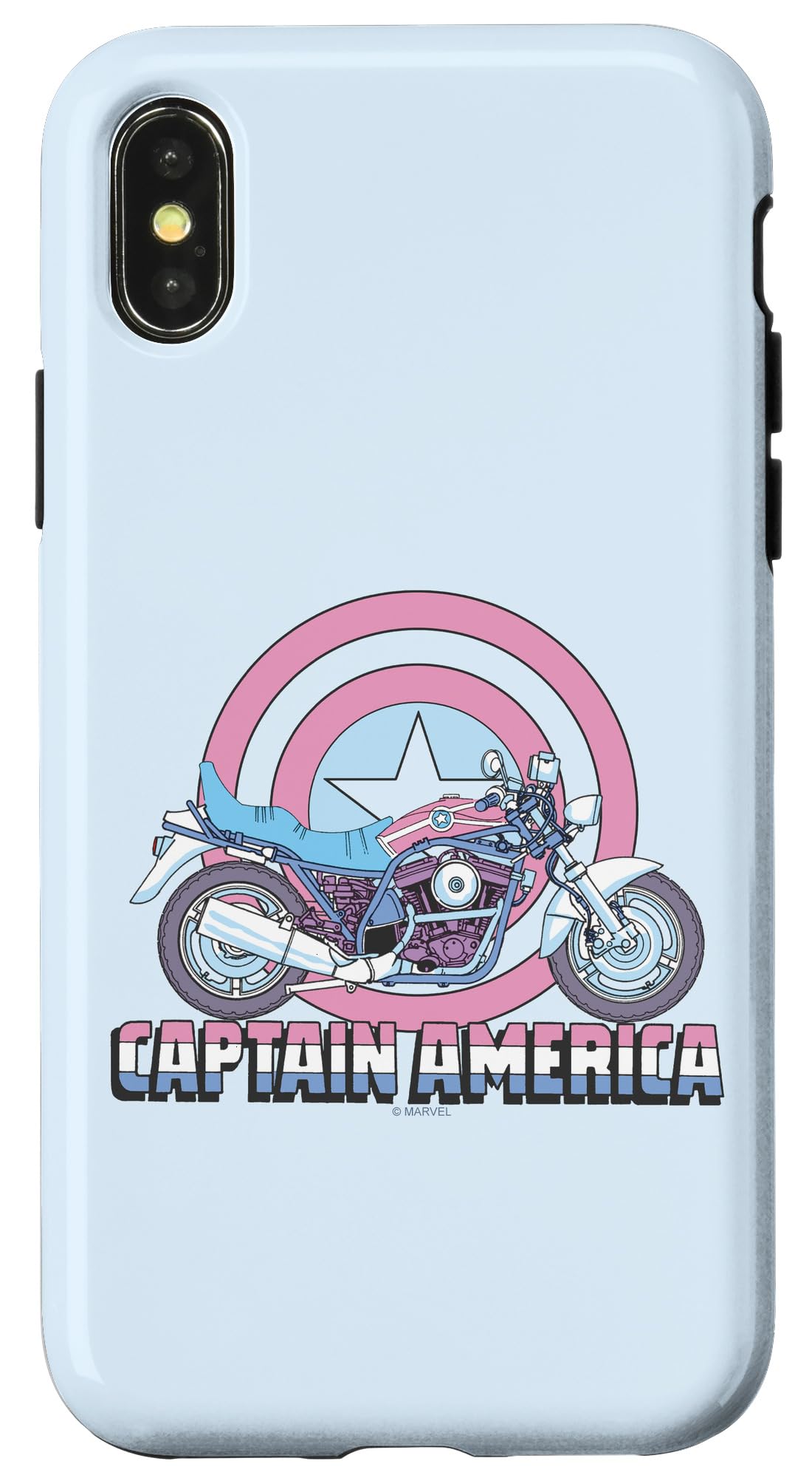 Marvel Captain America Motorcycle Case for iPhone X/XS - Durable Protective Cover with Shockproof Design - Perfect for Bikers, Travel & Outdoor Adventures