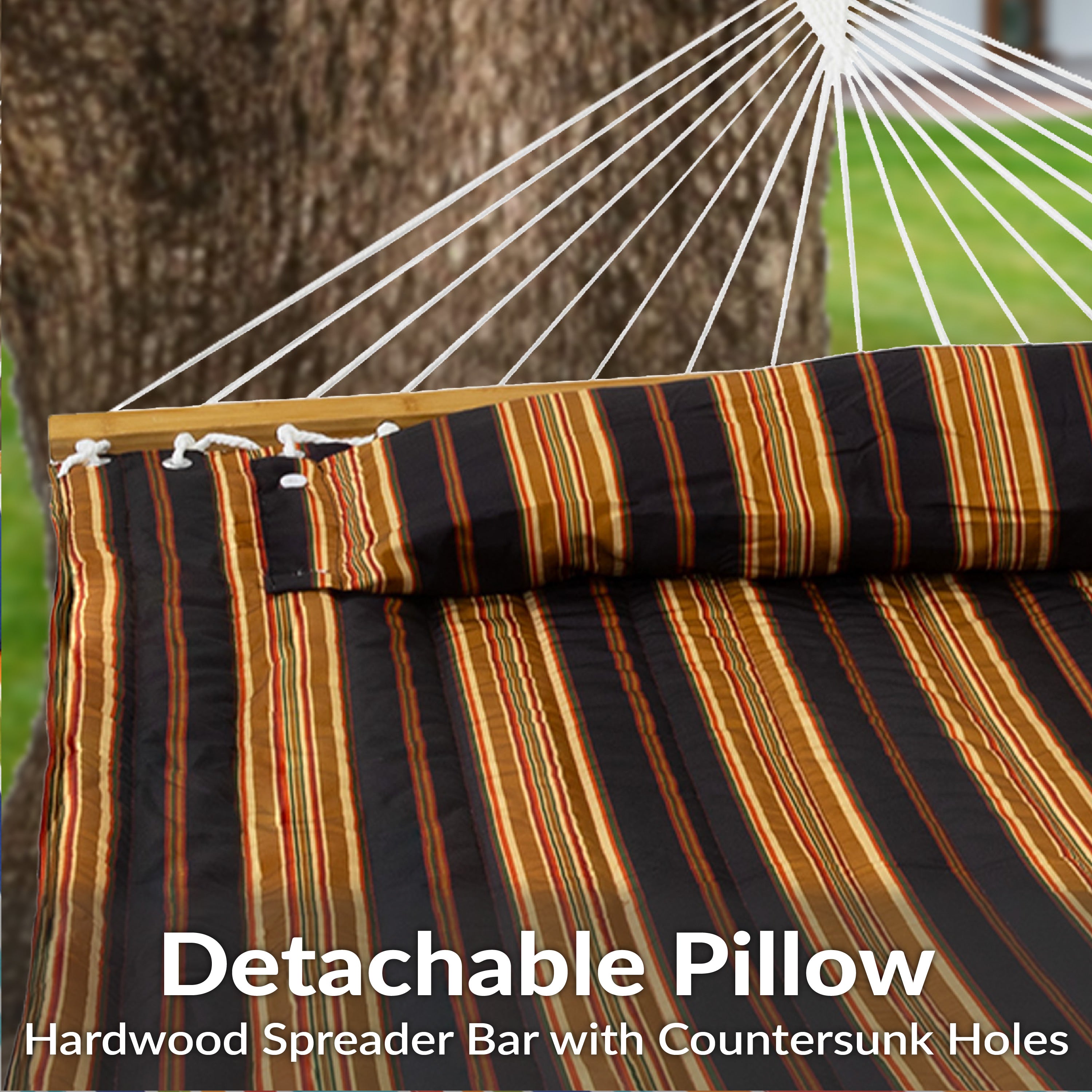 Sunnydaze 2 Person Extra Large Quilted Outdoor Hammock - 77.5