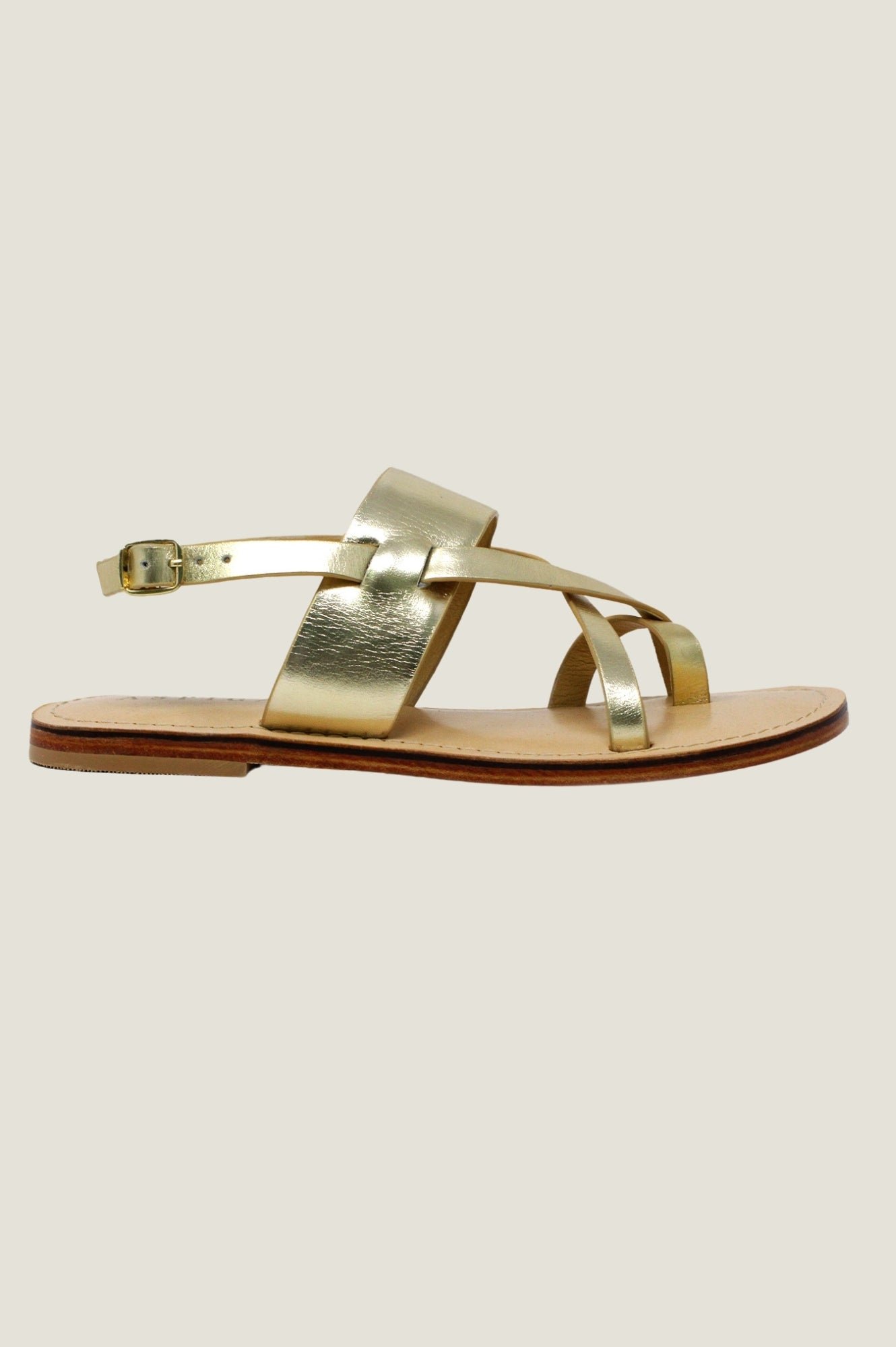 Ezra Women's Gold Gladiator Sandals - Comfortable Strappy Flat Summer Sandals for Beach, Vacation & Casual Outfits