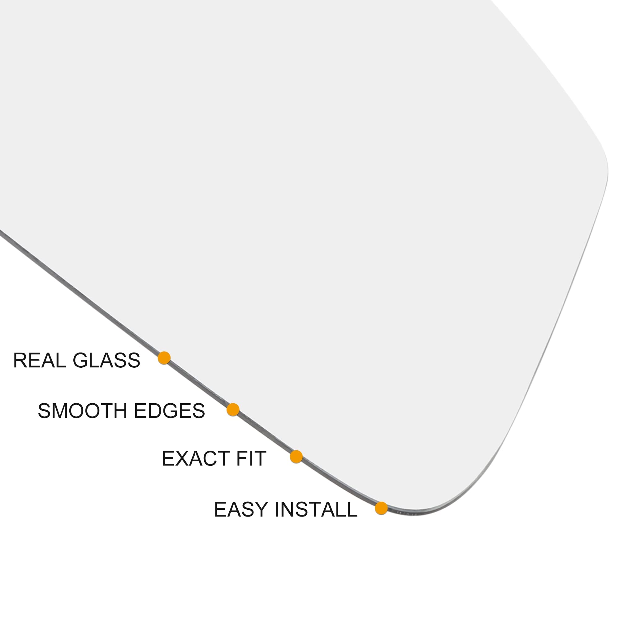 AutoHAUX Heated Rearview Mirror Glass Replacement with Backing Plate - Left Driver Side Upper/Lower for Mercedes-Benz Sprinter 2500 & 3500 - Perfect for Winter Driving & Enhanced Visibility