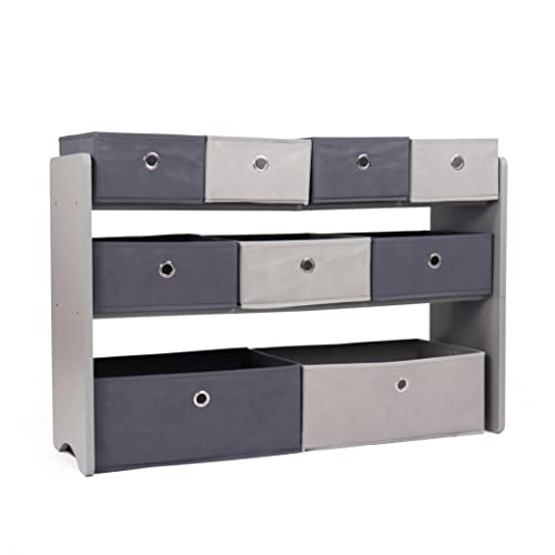 Grey Wood and Multicolored Bins