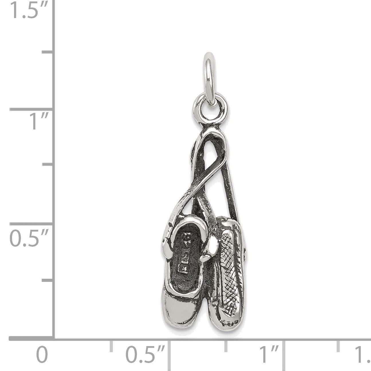 Sterling Silver Ballet Shoes Charm - Elegant Jewelry for Dancers & Gifts