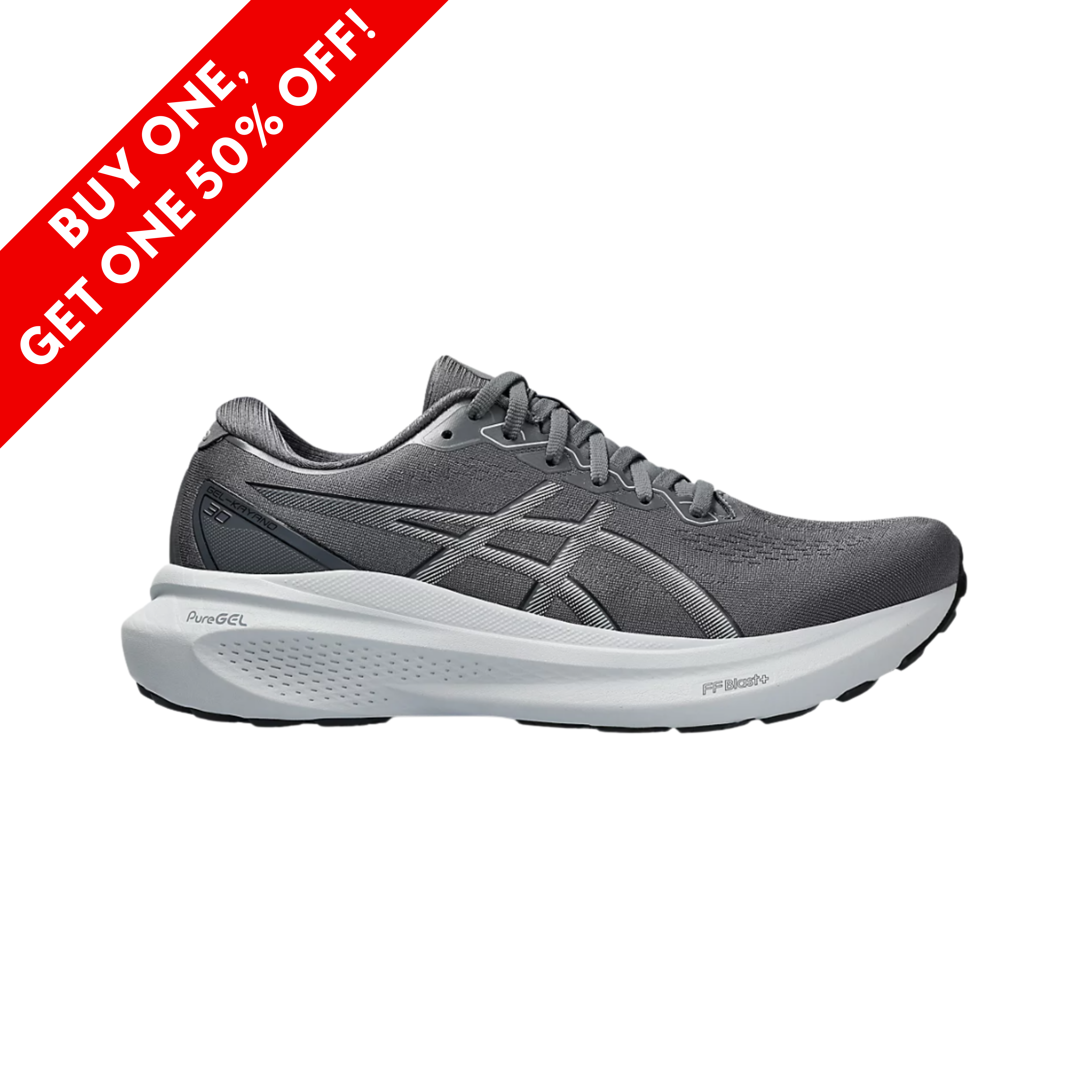 ASICS Men's Gel Kayano 30 Running Shoes - Carrier Grey/Piedmont Grey (D Width) - Lightweight Cushioned Sneakers for Marathon Training & Road Running