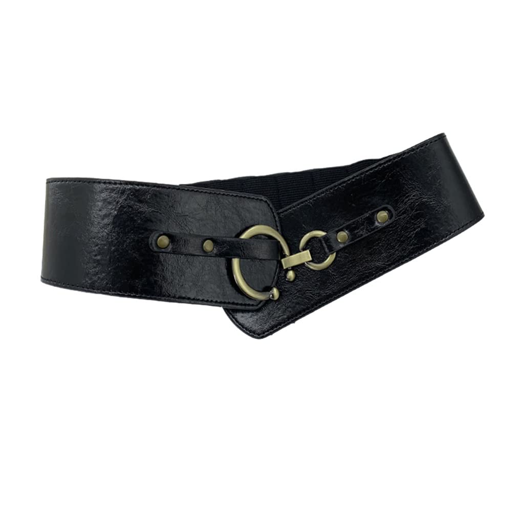 XWWDP Women's Elastic Belt for Down Jacket & Sweater Dress - Adjustable Wide Waist Cincher Girdle (Black, 65cm) | Perfect for Autumn & Winter Layering, Office Wear & Casual Outfits