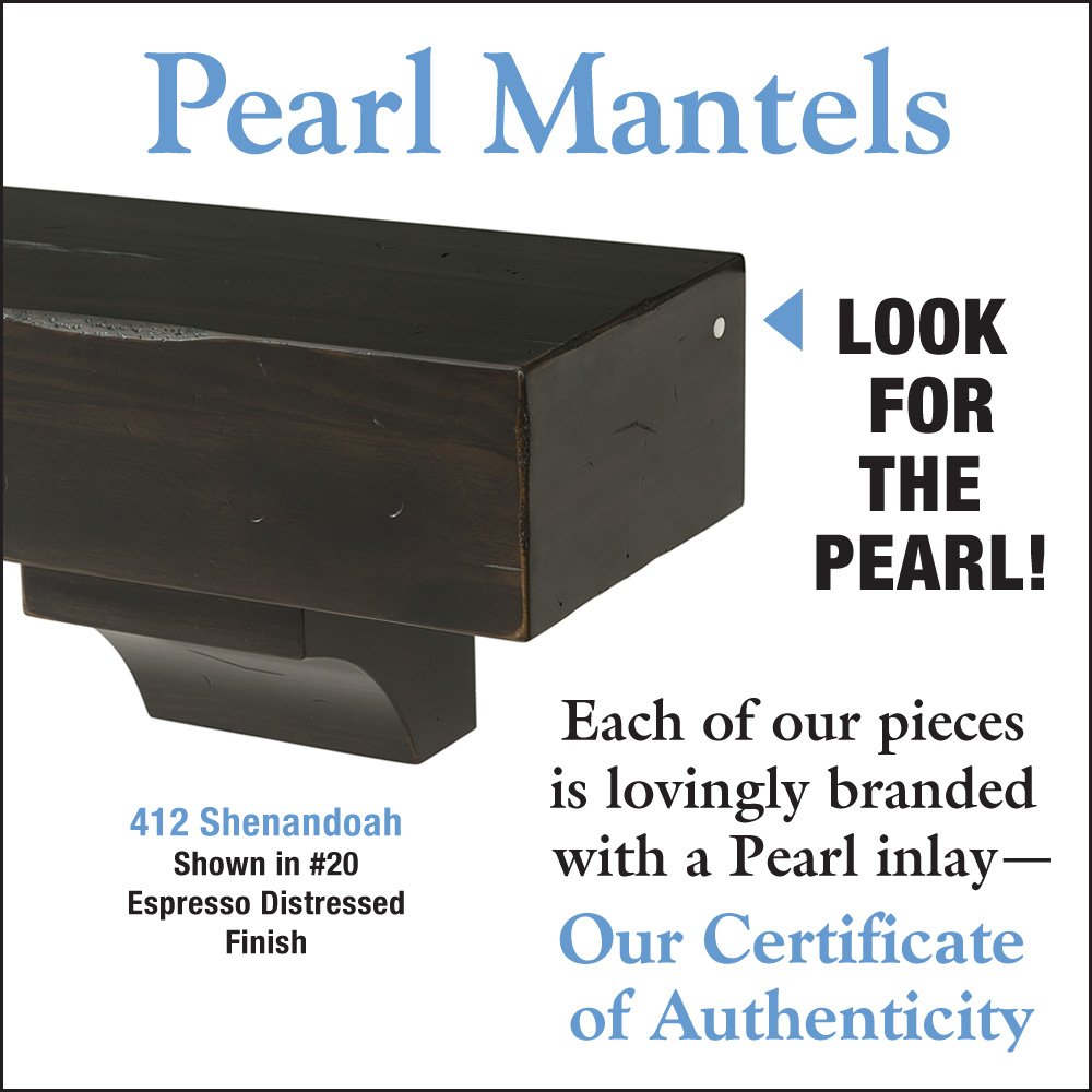 Pearl Mantels 412-72-20 The Shenandoah 72-Inch Wooden Shelf/Mantel - Espresso Rustic Distressed Finish - Perfect for Fireplace Mantel Decor, Living Room, Bedroom & Farmhouse Style Home Decor
