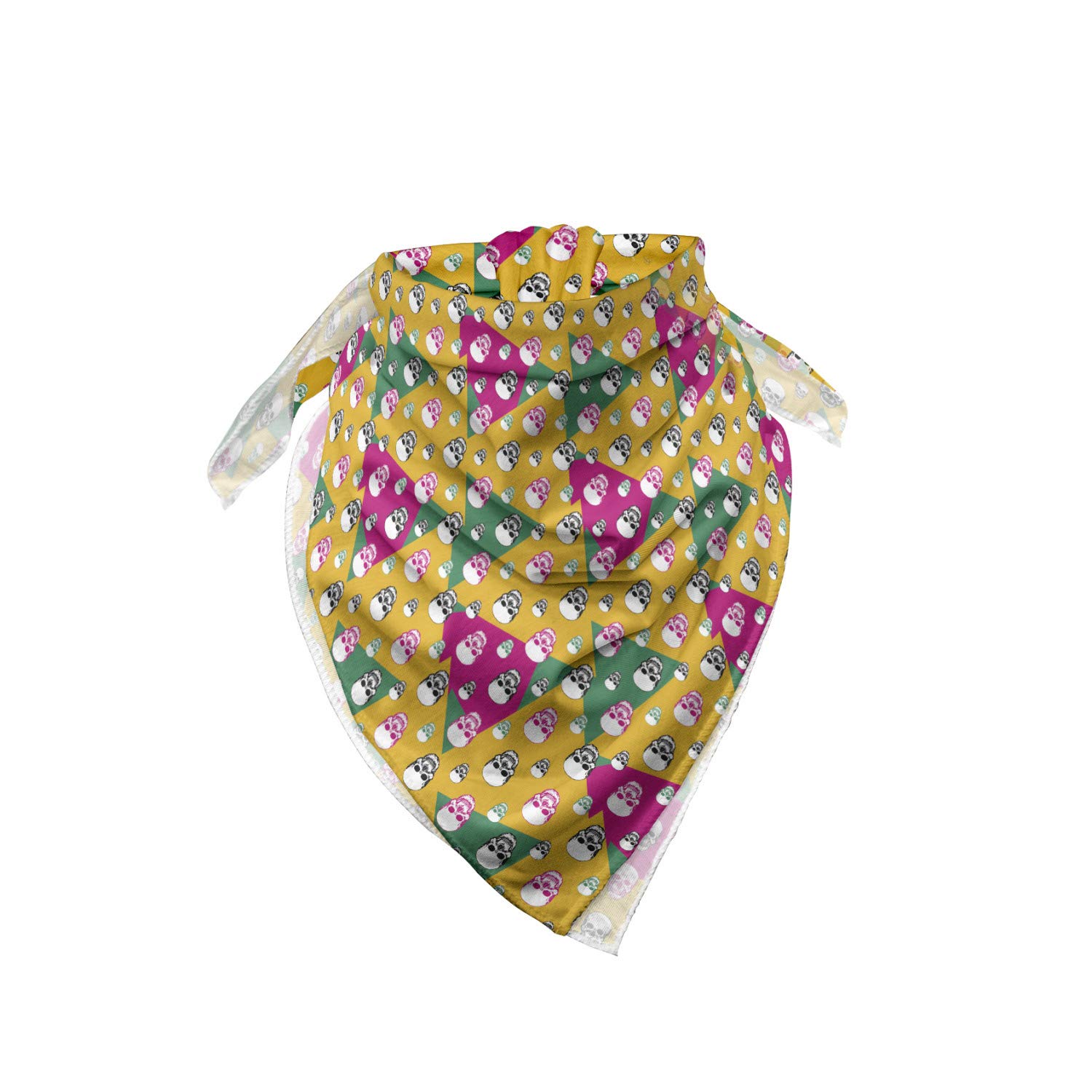 Ambesonne Geometric Bandana - Triangle Head Bones Design, Unisex Head & Neck Scarf for Men & Women | Perfect for Outdoor Activities, Music Festivals & Fashion Accessories