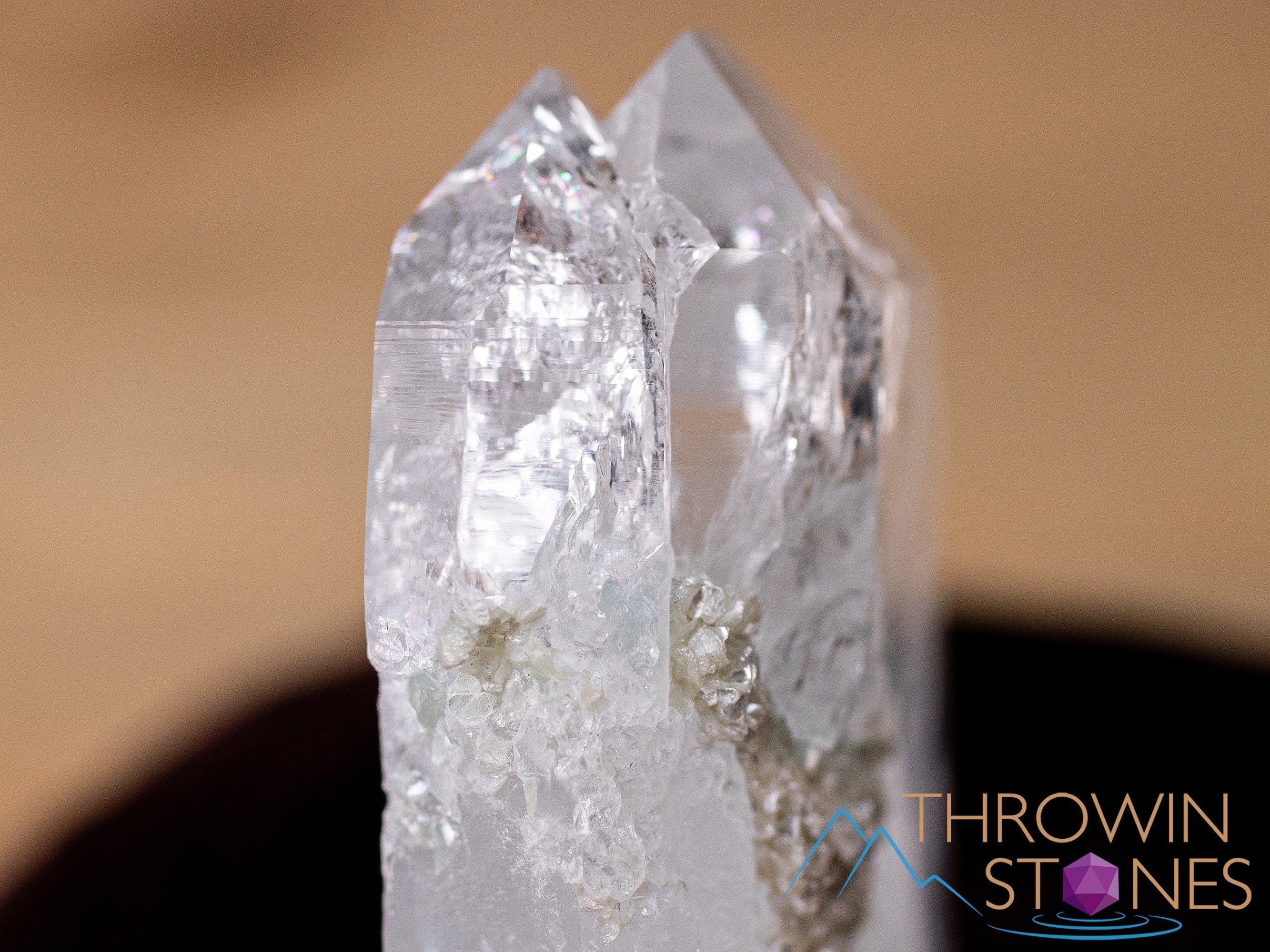 Natural Cookeite in Clear Quartz Raw Crystal Specimen - Healing Stone, Housewarming Gift, Home Decor, Raw Crystals & Minerals (40837) for Meditation, Energy Work & Crystal Collection