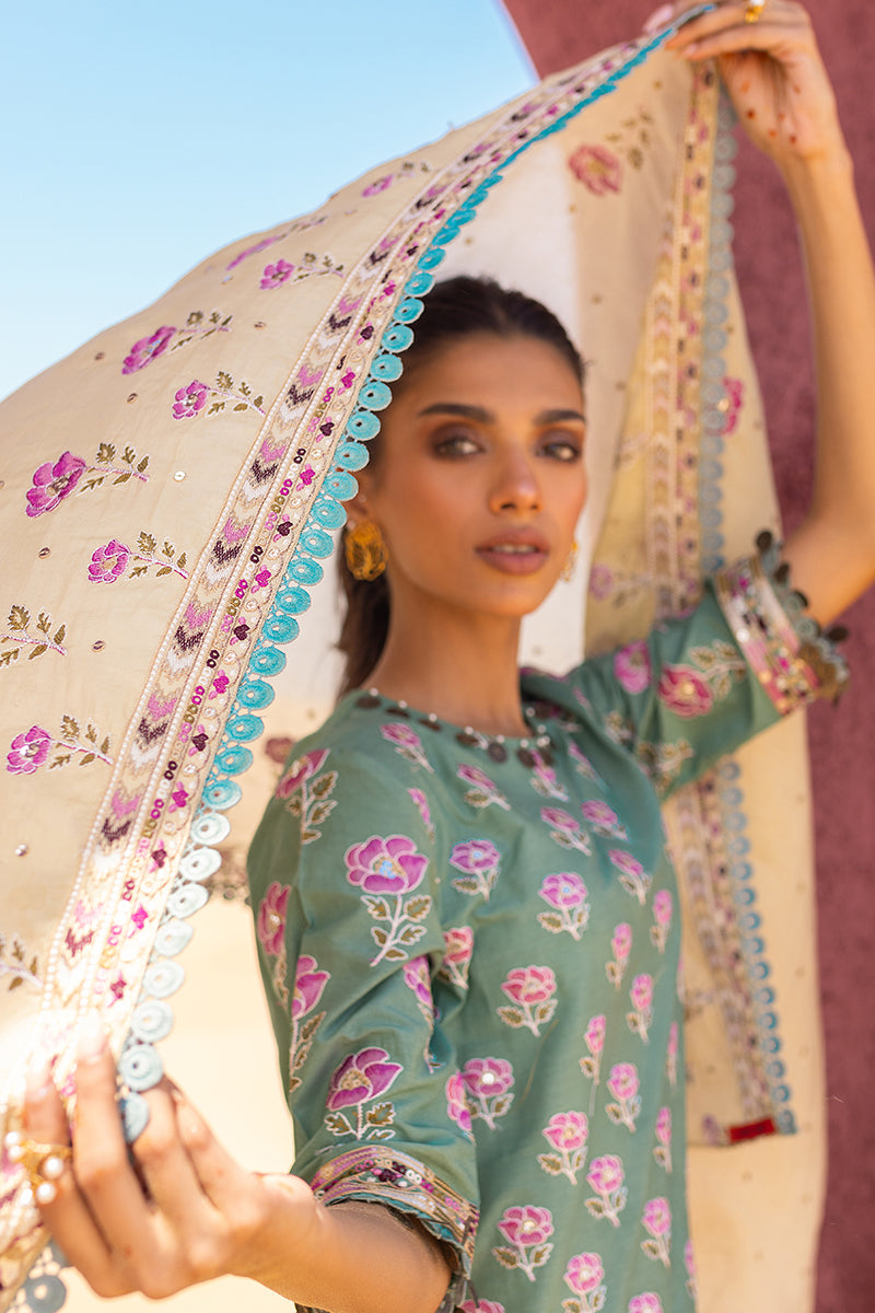 Chartreuse Gold 3-Piece Embroidered Lawn Suit for Women | Elegant Pakistani Formal Wear | Perfect for Weddings, Parties & Special Occasions