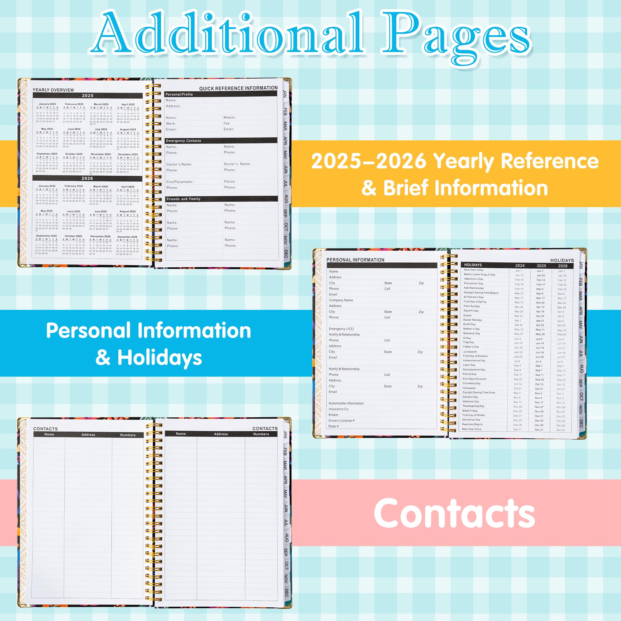 2025 Planner Gift Set - 12-Month Daily Weekly Monthly Organizer Notebook 8.4