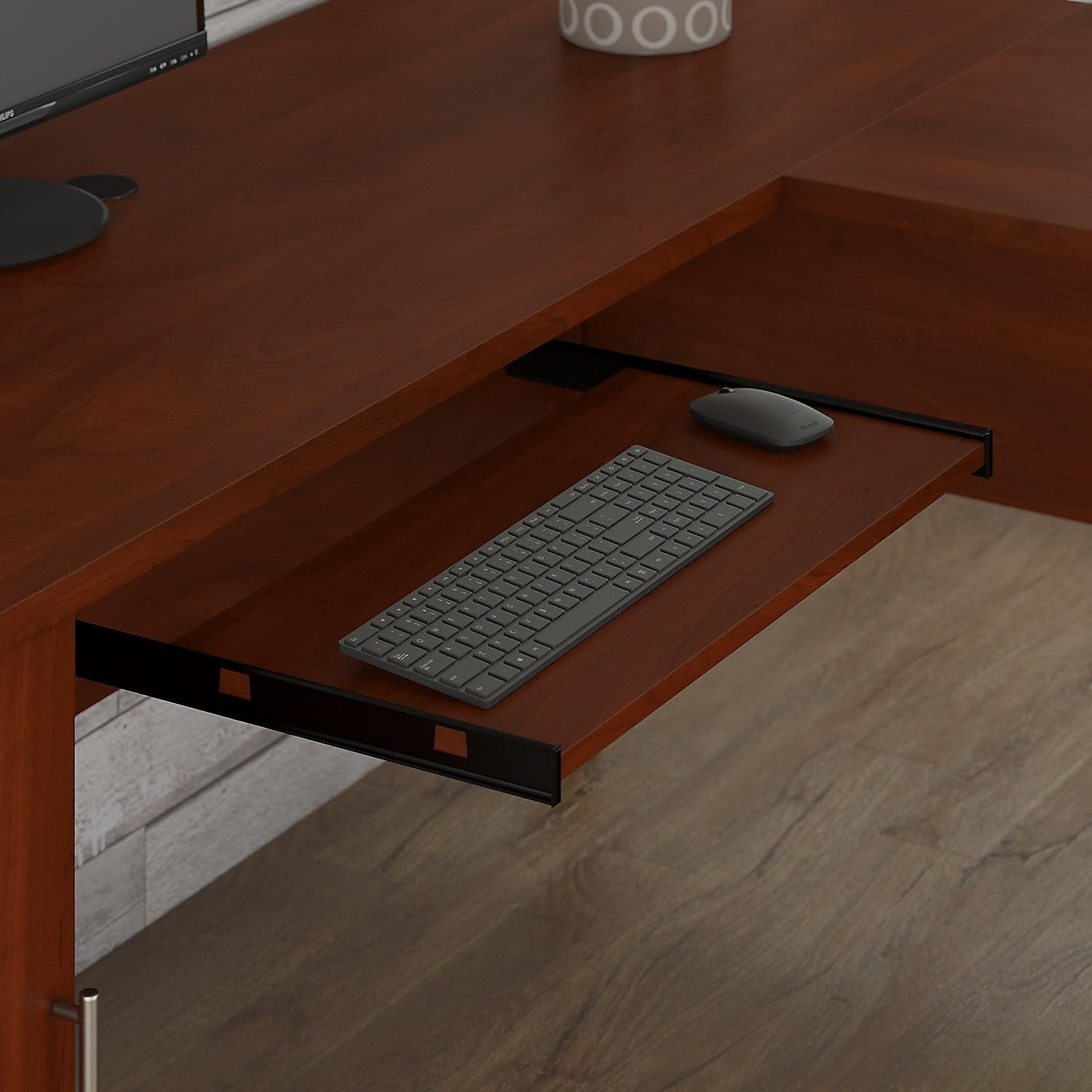 Bush Furniture Somerset L-Shaped Desk with Hutch & Lateral File Cabinet - Home Office Desk for Small Spaces, Workstation with Storage & Organization