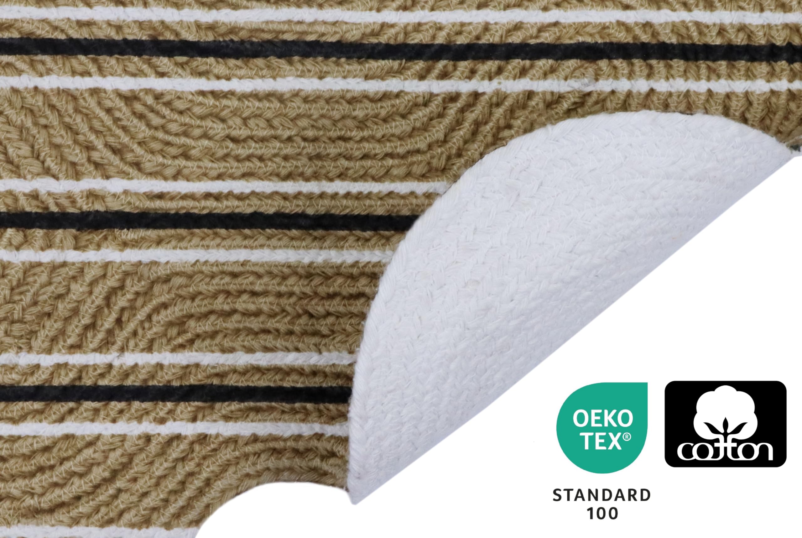 **Cotton Craft Pet Feeding Mat - Absorbent Quick Dry Dog Food & Water Bowl Mat - Bone Shape Paw Wiping Mat for Sofa & Bed - 12x17 Inches Natural Stripe - Ideal for Messy Eaters & Easy Cleanup**
