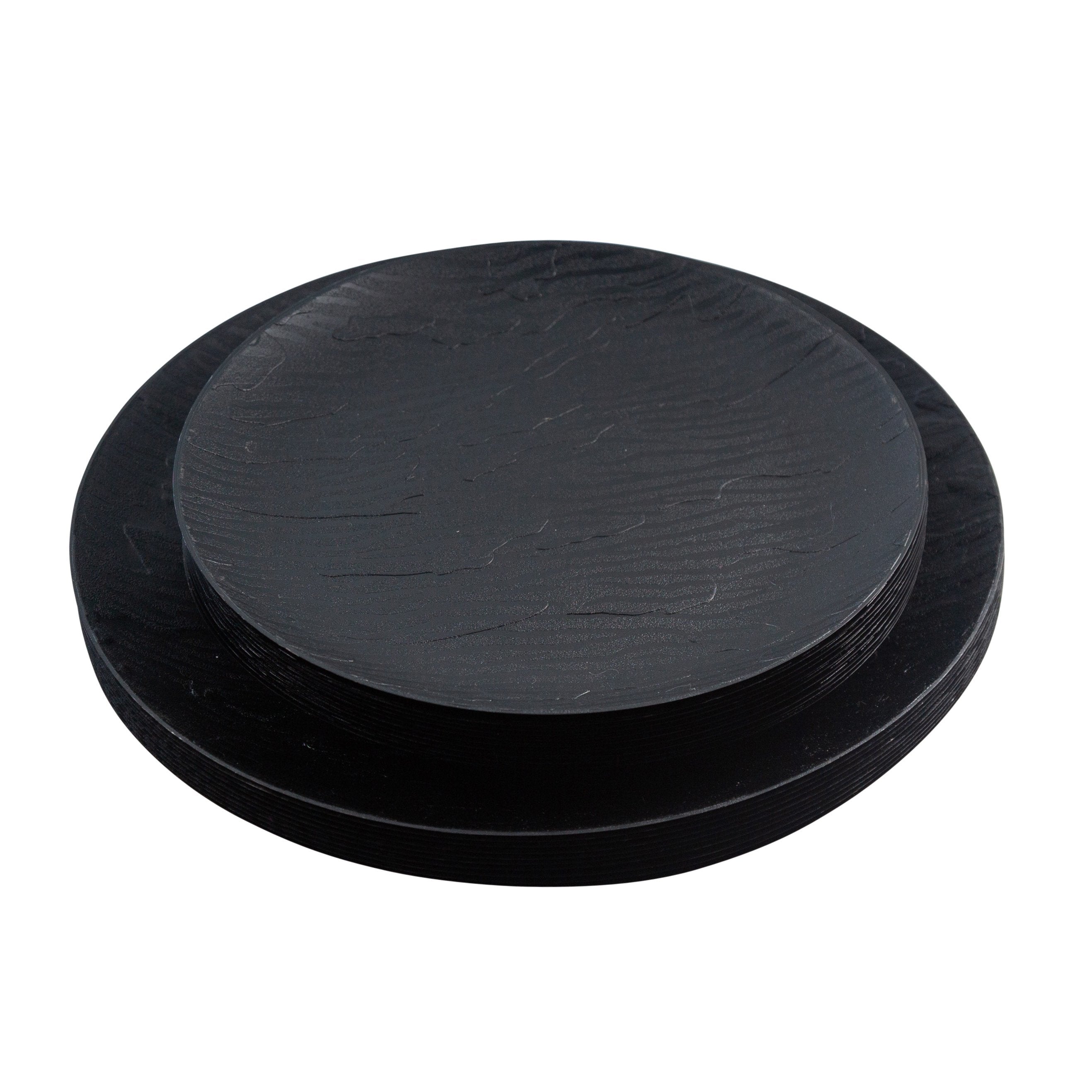 40-Piece Black Round Plastic Dinnerware Set - 20 Servings - Durable & Elegant Mahogany Color - Perfect for Parties, Picnics, BBQs, and Outdoor Dining