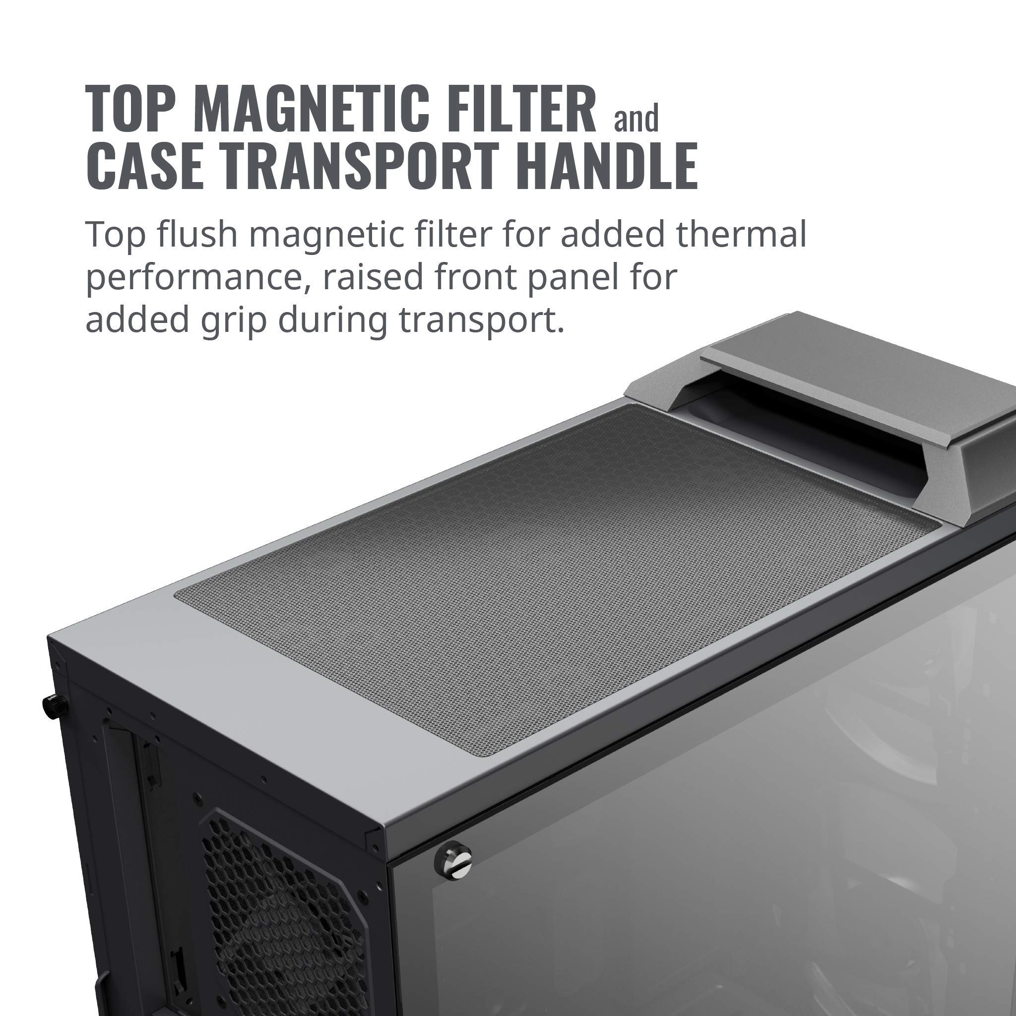 Cooler Master MasterCase H500 ATX Mid-Tower PC Case with Tempered Glass Side Panel, Transparent Front Panel, Carrying Handle & Dual 200mm RGB Fans - Perfect for Gaming Rigs, Workstations & Custom PC Builds