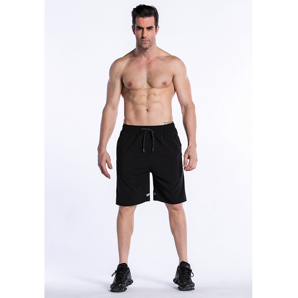 FELiCON Men's Quick-Dry Gym Shorts - Stretch Waist with Drawstring for Running, Training & Fitness | Lightweight & Breathable Workout Shorts for Casual Wear & Sports Activities