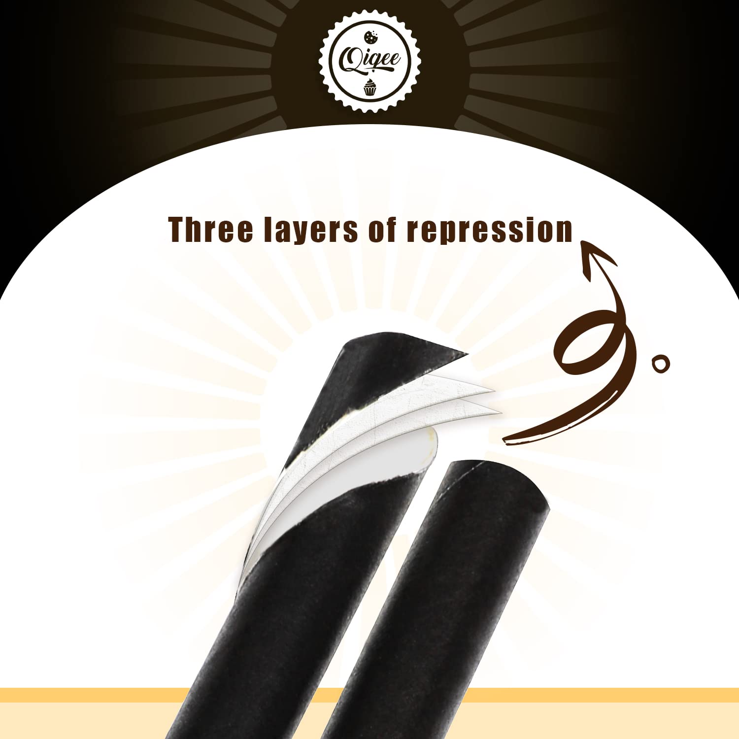 Eco-Friendly Paper Straws 150pcs - Biodegradable Disposable Drinking Straws Bulk (White, Black, Brown) by Qiqee - Perfect for Parties, Restaurants & Sustainable Living