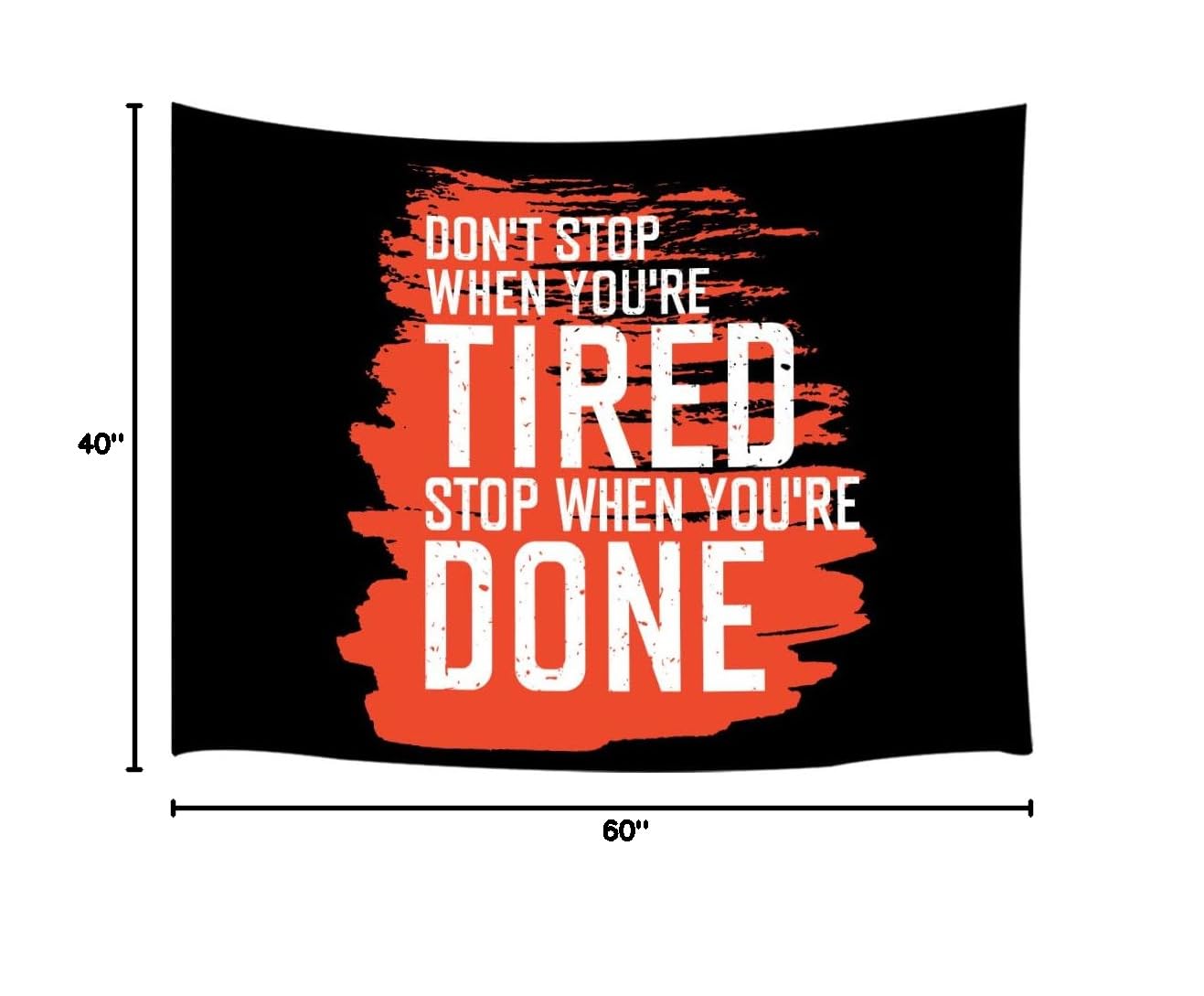 Fitness Motivational Wall Tapestry - Inspirational Gym Quote Art for Workout, Bodybuilding & Home Decor | 60x40 Inch Gym Office College Dorm Bedroom Poster | Perfect for Home Gym, Yoga Studio & Fitness Room