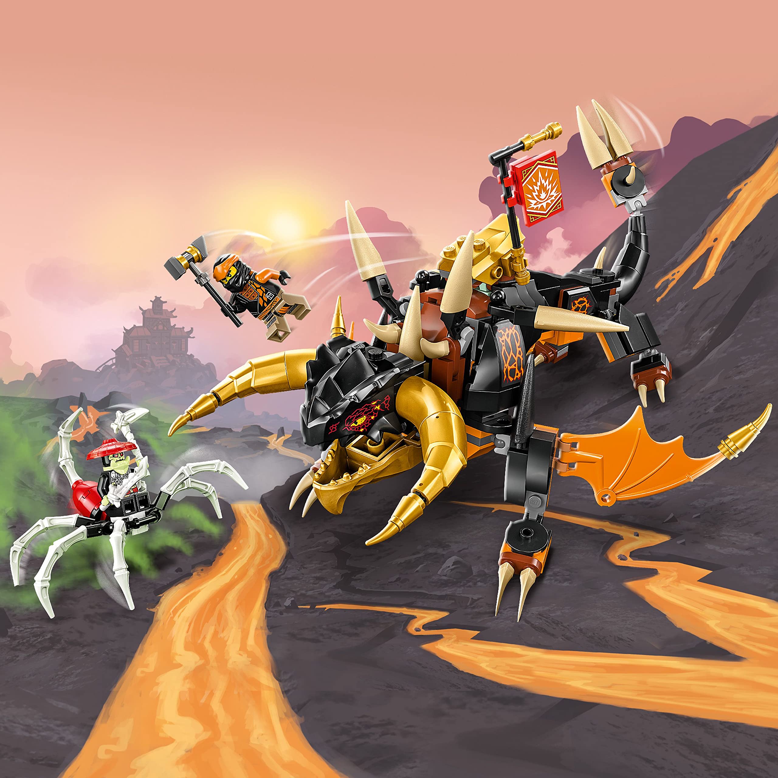 LEGO NINJAGO Cole's Earth Dragon EVO 71782 Building Set - Upgradeable Action Toy with Battle Scorpion Creature & 2 Minifigures - Creative Construction Kit for Kids Boys & Girls Ages 7+ - Perfect for Ninja Battles, Dragon Adventures & Collectible Displays (2023 New Release)