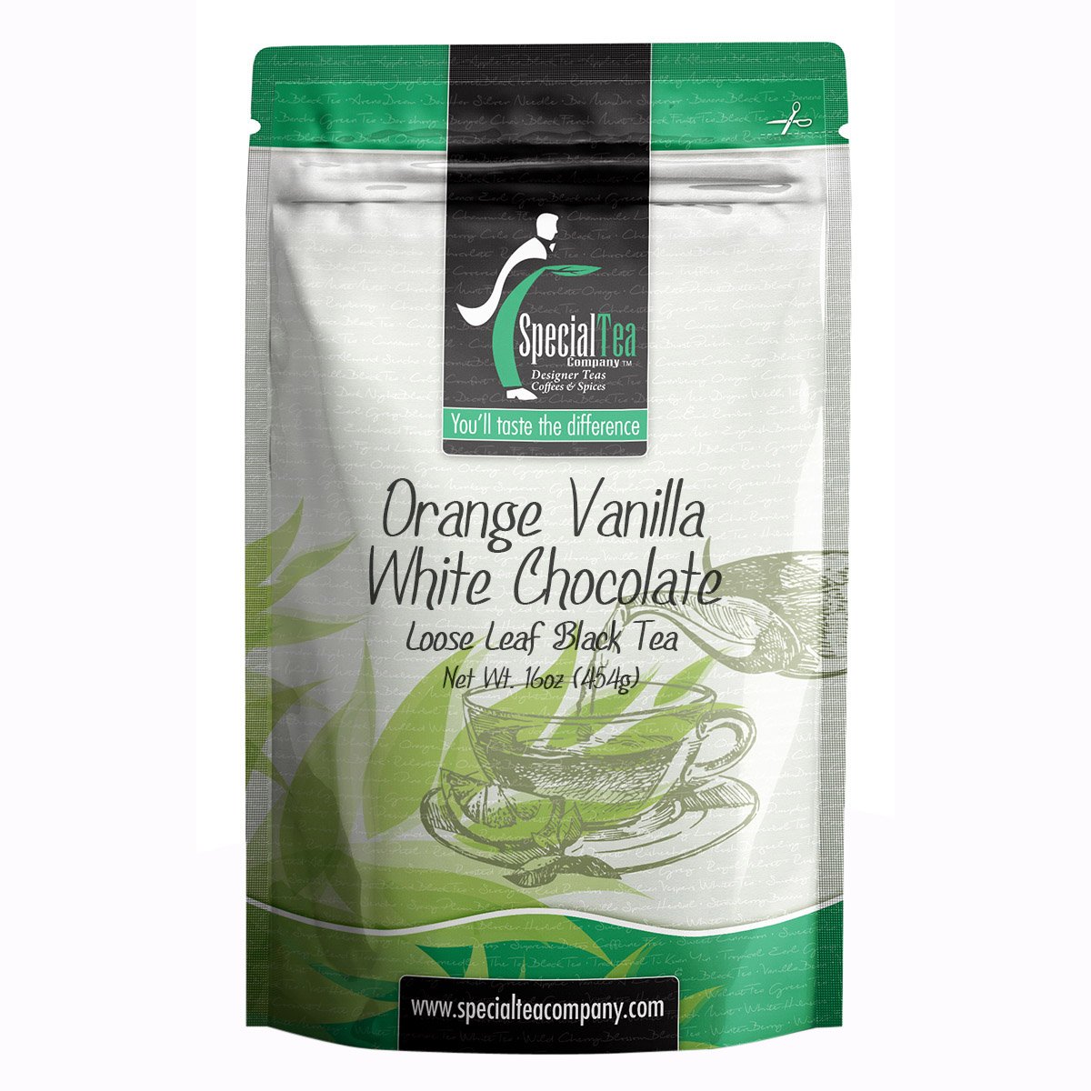 Premium Orange Vanilla White Chocolate Black Tea - 16oz Loose Leaf Tea for Relaxation & Afternoon Tea Time