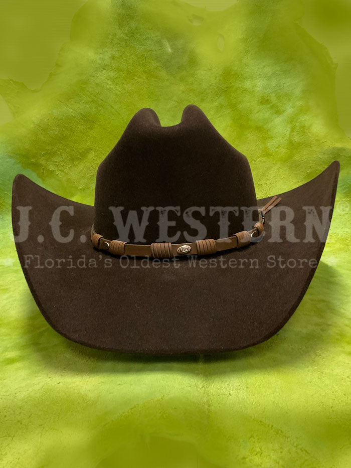 Justin JF0657TOWN CHO 6x Townes Western Felt Hat in Chocolate Brown - Perfect for Cowboy Rides, Country Music Festivals & Western Fashion Outfits