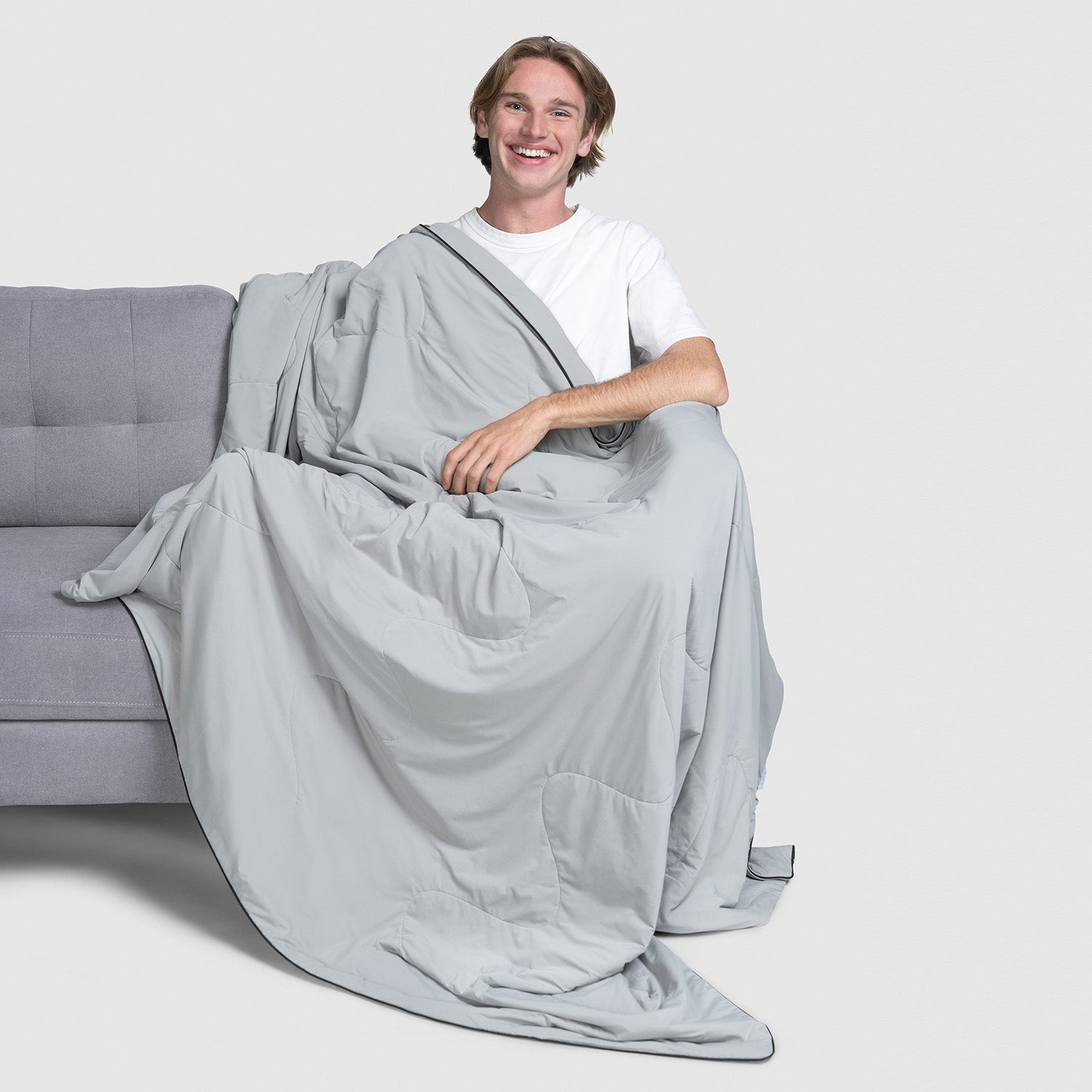 Premium Grey Cooling Blanket for Hot Sleepers - Soft & Breathable Summer Bedding - Perfect for Night Sweats, Hot Flashes & Warm Weather Comfort
