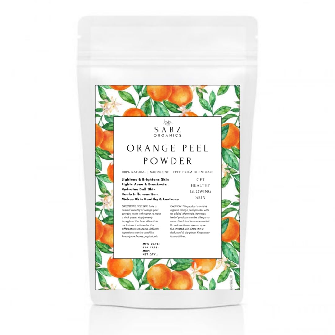 Sabz Organics Natural Dried Rose Petal Powder & Orange Peel Powder Combo (100g Each) - Organic Skincare for Face, Body & Hair Care | DIY Face Masks, Hair Treatments & Aromatherapy