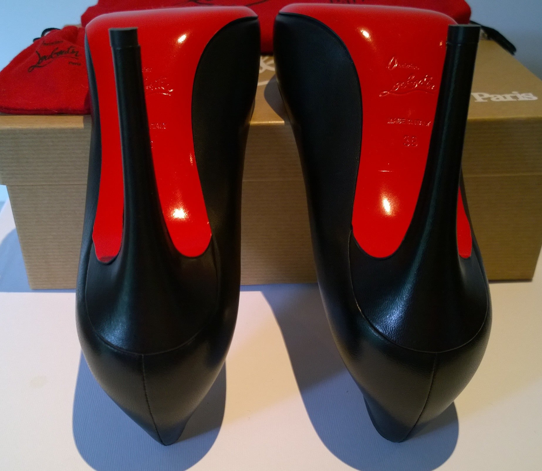 Christian Louboutin Pigalle 100 Black Leather Pumps - Women's Luxury High Heels (100mm) | Perfect for Evening Parties, Weddings & Special Occasions