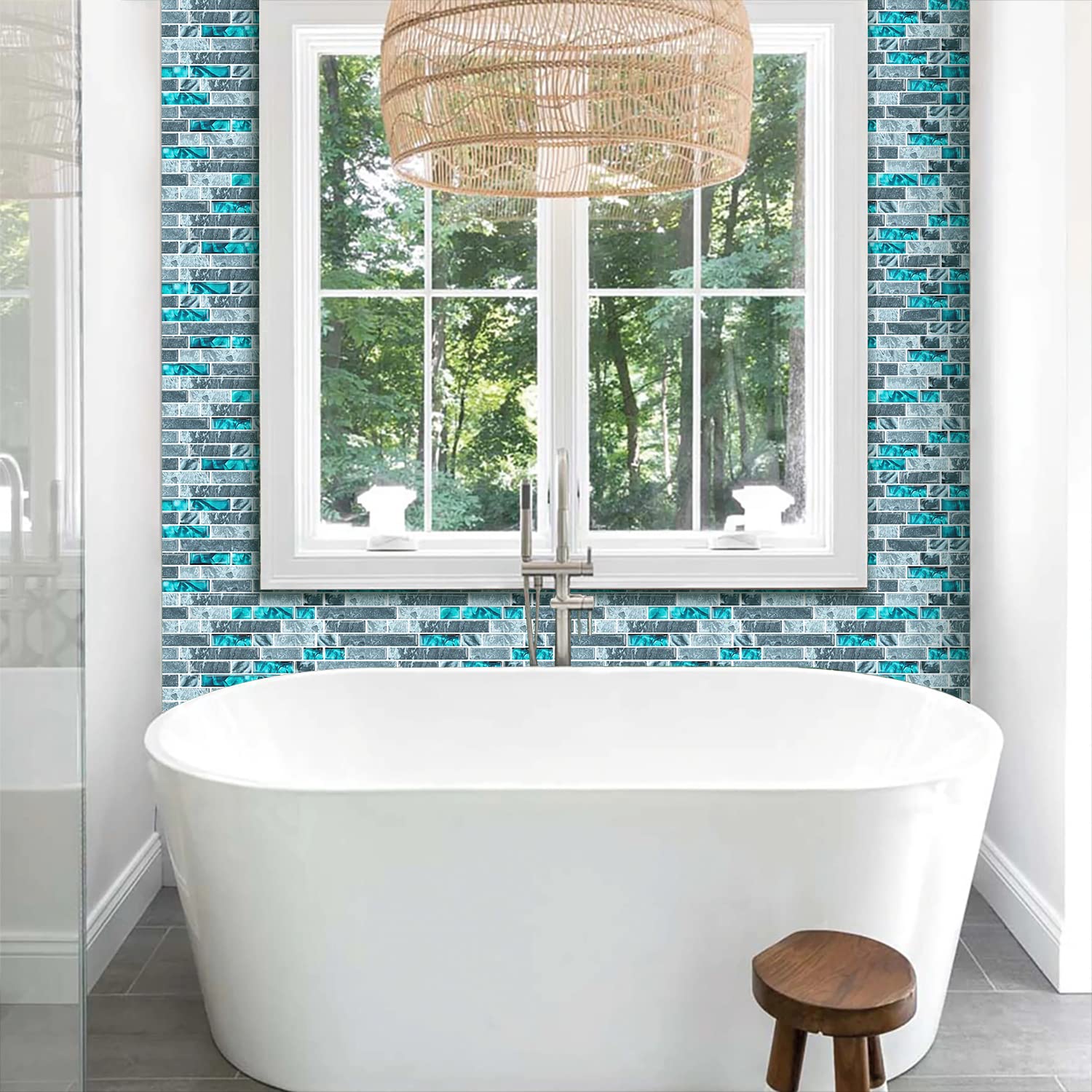 STICKGOO Thick Peel and Stick Tile Backsplash - 12”×12” Self Adhesive Wall Tiles for Kitchen & Bathroom - Easy DIY Removable Backsplash (10 Sheets) - Perfect for Home Renovation, Apartment Upgrades, and Rental Properties