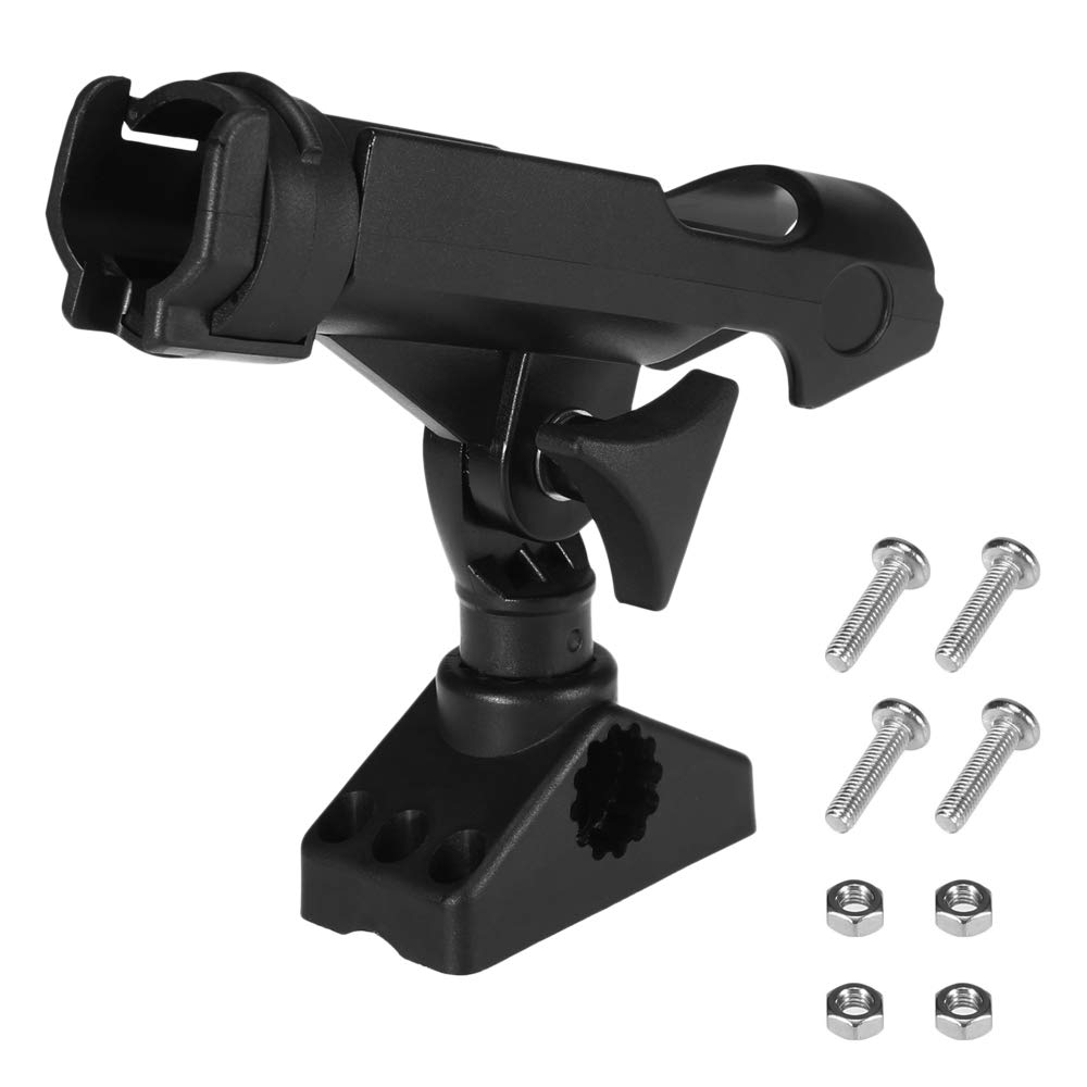 Lixada Adjustable 360 Degree Rotatable Fishing Rod Holder for Kayak, Boat, and Marine Use - Heavy Duty Rod Mount for Saltwater & Freshwater Fishing