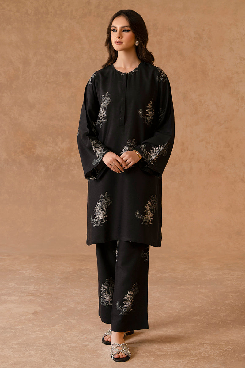 Midnight Mist 2-Piece Linen Printed Suit for Women - Breathable Summer Outfit for Casual Wear, Office & Special Occasions