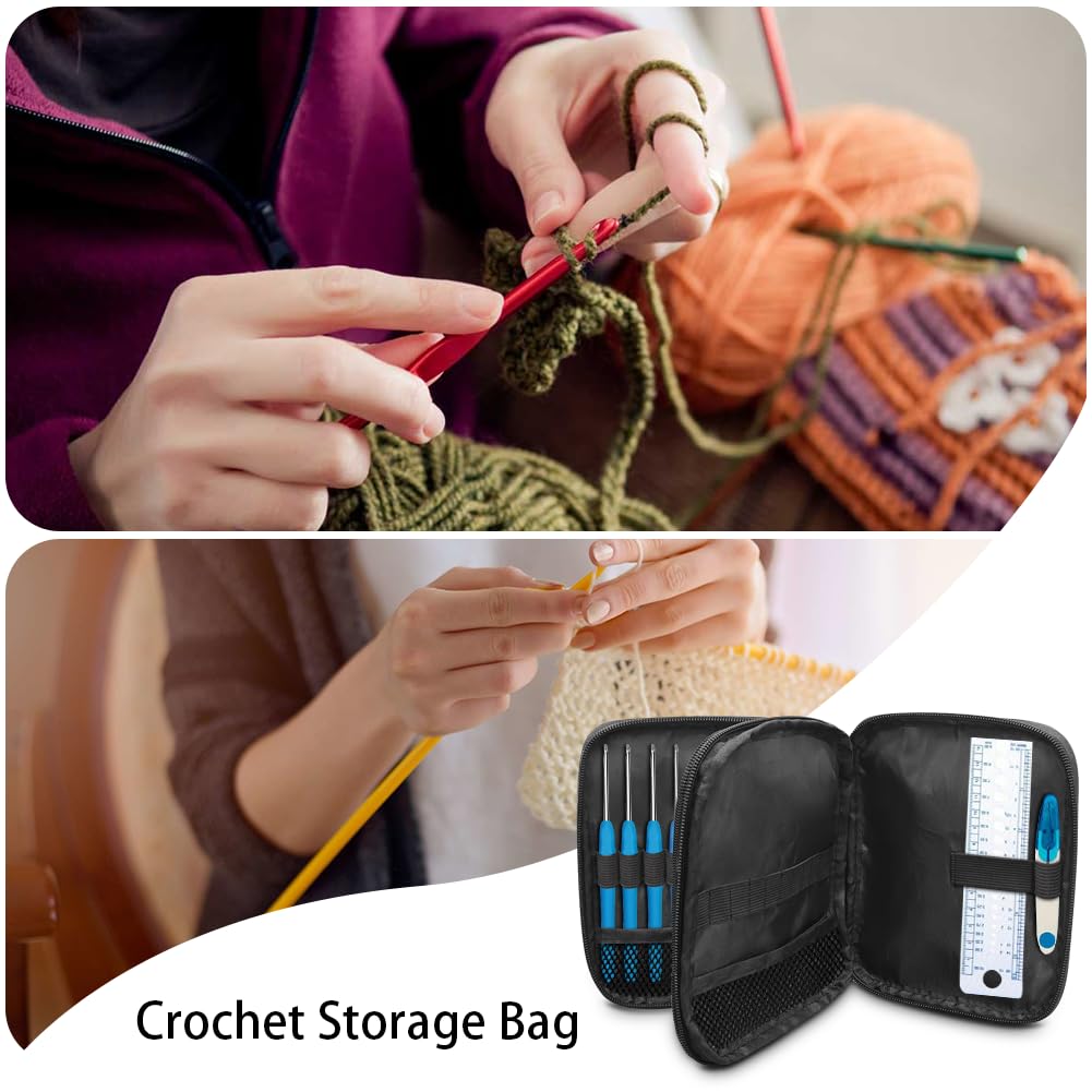 Maple Leaf Crochet Hook Case with Pockets - Storage Organizer for Knitting Needles & Tools - Perfect for Crafters & Travel