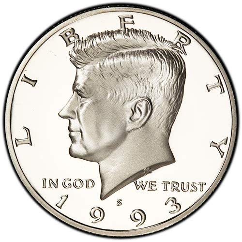 1993 S Silver Proof Kennedy Half Dollar - Choice Uncirculated Coin by US Mint | Rare Collectible for Coin Enthusiasts & Investors | Perfect for Gifts, Display Cases, and Historical Collections
