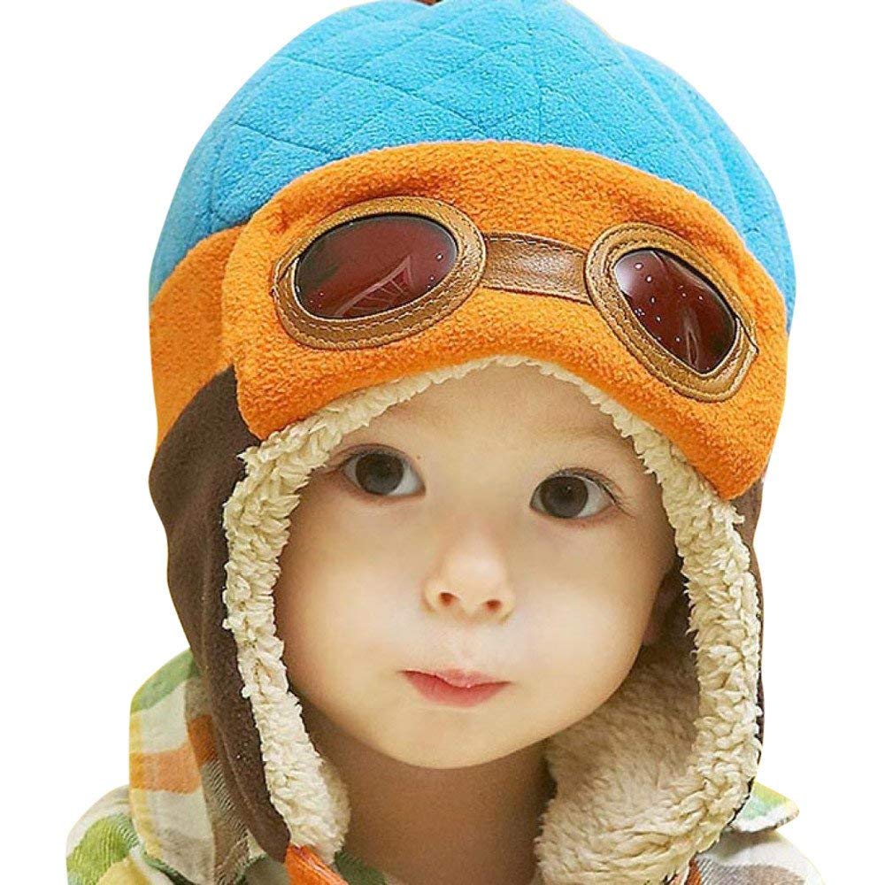 Baby Hats for Boys & Girls - Warm Fleece-Lined Infant Toddler Beanie with Earflaps | Winter Crochet Pilot Cap | Perfect for Outdoor Play, Snow Days & Cold Weather Protection