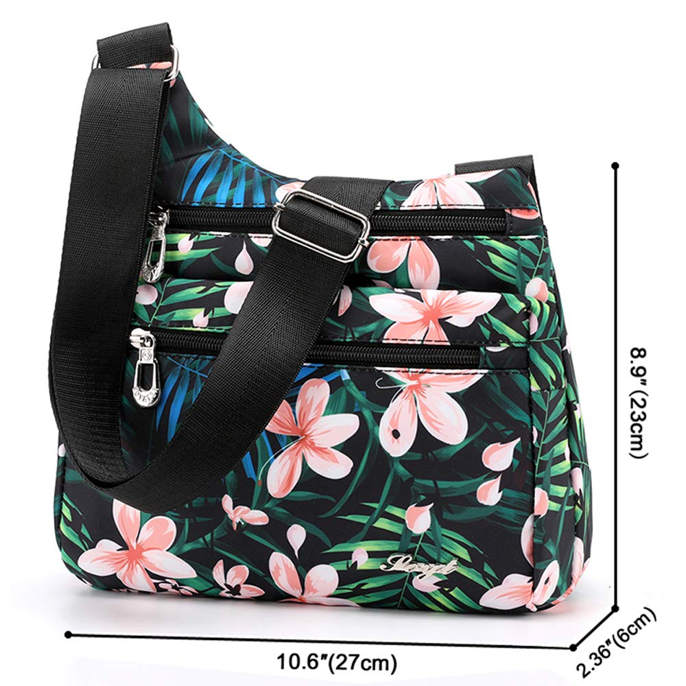 STUOYE Women's Nylon Crossbody Bag with Multiple Pockets - Lightweight Travel Shoulder Purse for Daily Use, Shopping & Outdoor Activities