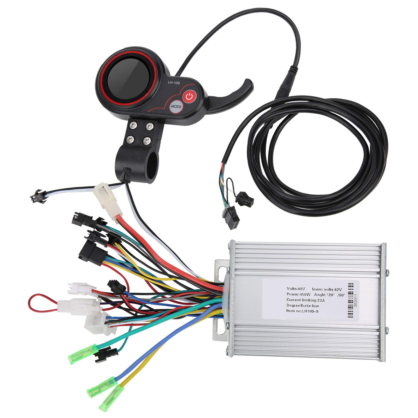 2 in 1 LCD Thumb Shifter Controller for Electric Bikes - 450W Aluminum+Plastic Hybrid Design - Durable Replacement Part for Repairmen, E-Scooters & Daily Furniture Maintenance - Perfect for DIY Repairs and Electric Vehicle Upgrades