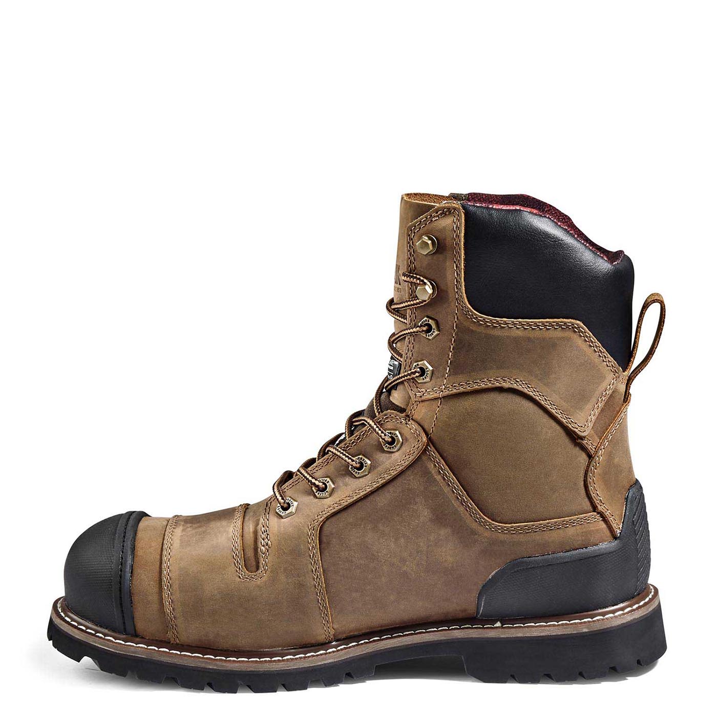 Kodiak Widebody WP Men's 8 Composite Toe Work Boots - Waterproof Safety Shoes for Construction & Outdoor Work (Brown) - Perfect for Heavy Duty Jobs, Hiking & Industrial Workplaces