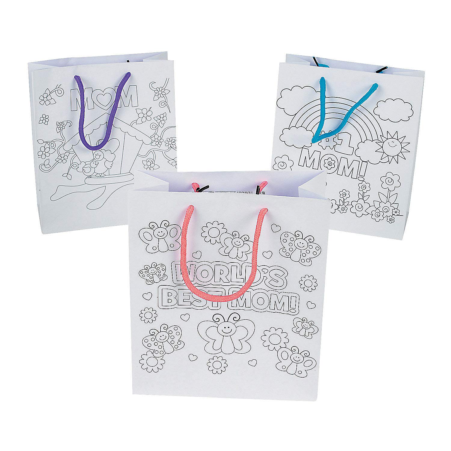 DIY Color Your Own Mom Paper Gift Bags - Creative Craft Kit for Kids, Fun Family Activity, Perfect for Mother's Day, Birthday & Party Favors (Great for Classroom Projects & Home Decor)