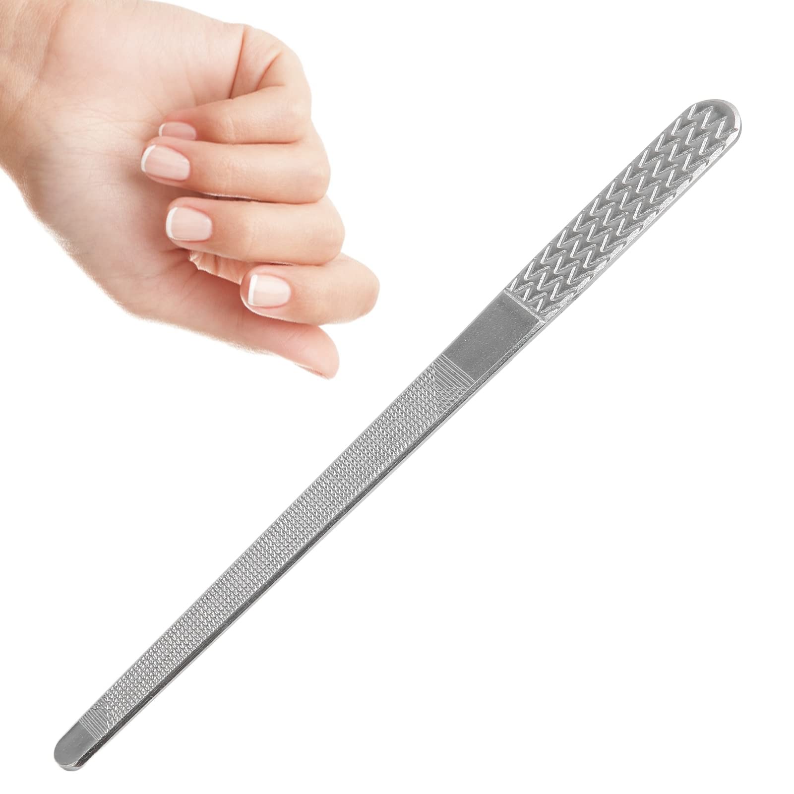 Premium Stainless Steel Nail File - Double Sided Polished & Washable Manicure Tool for Home & Professional Use | Perfect for Nail Care, DIY Manicures & Salon Treatments