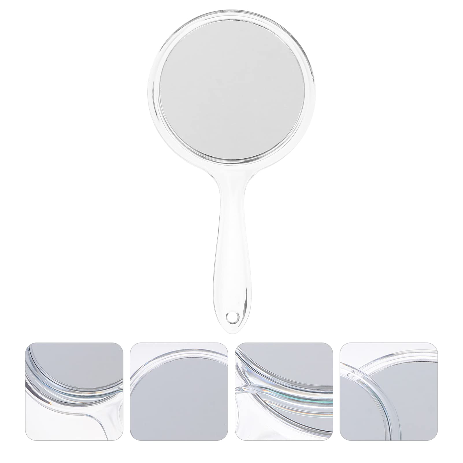 OSALADI Large Handheld Mirror with Handle - 2 Pack White Vanity Mirror for Makeup, Barber & Cosmetics | Portable Travel Mirror for Home, Salon & On-the-Go Use