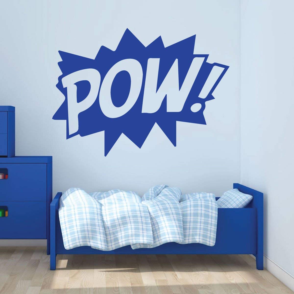 Super Hero Wall Decal Stickers - POW! Vinyl Decoration for Boys Bedroom, Playroom & Nursery - Perfect for Superhero Themed Kids Room Decor & Birthday Party Backdrop