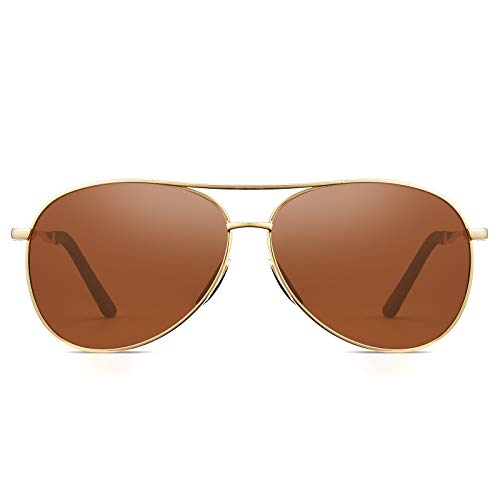 04-aviator Sunglasses-brown Lens Gold Frame