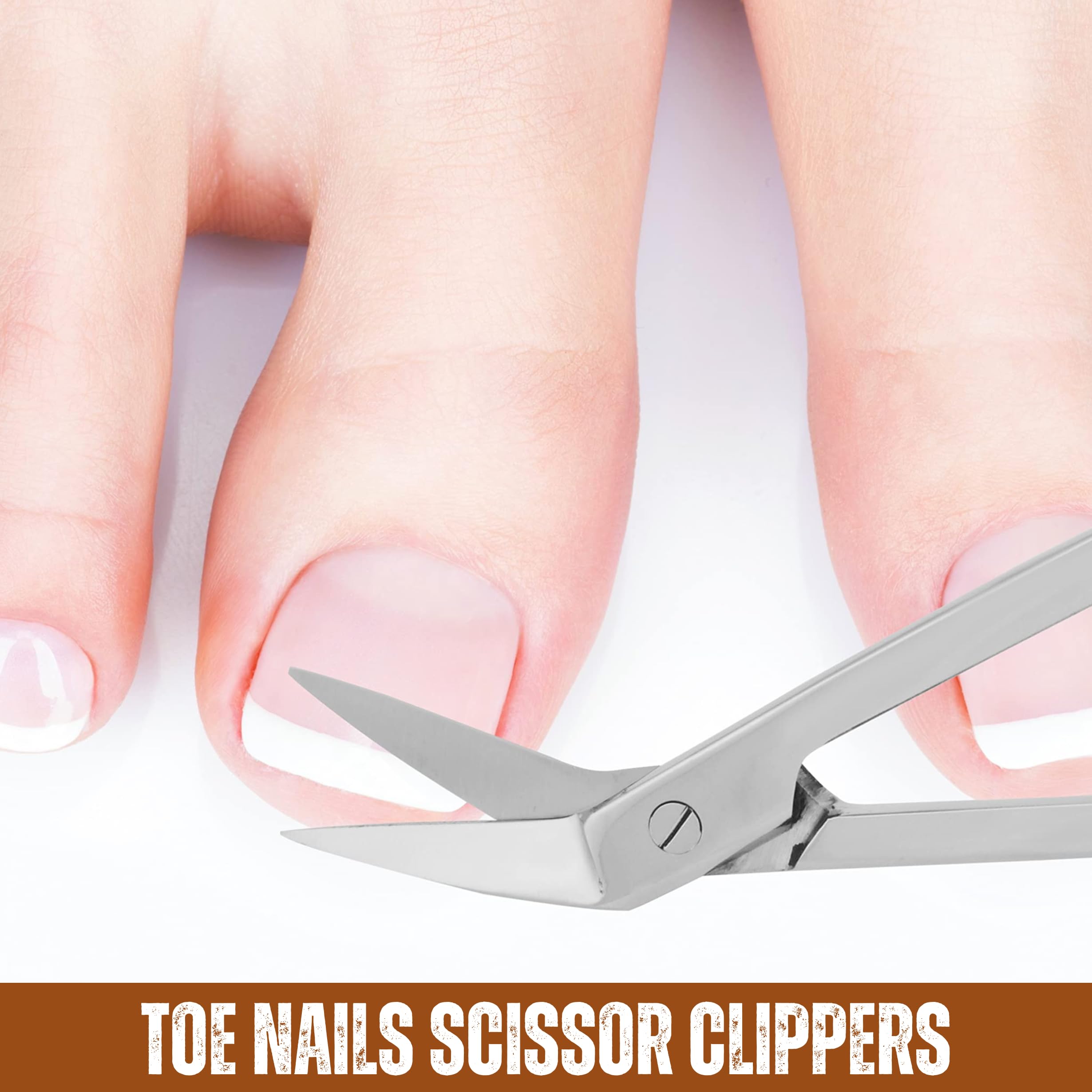 ASM® Extra Long Toe Nail Scissors & Clippers for Thick Nails - Professional Manicure Pedicure Tools for Seniors with Arthritis - 7