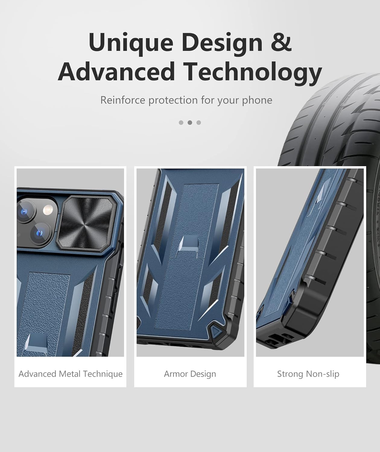 SOiOS Shockproof Military Grade iPhone 16e/13/14 Case with Kickstand | Rugged TPU Hybrid Protective Phone Cover | Matte Textured Durable Bumper Design for Work, Travel & Outdoor Activities
