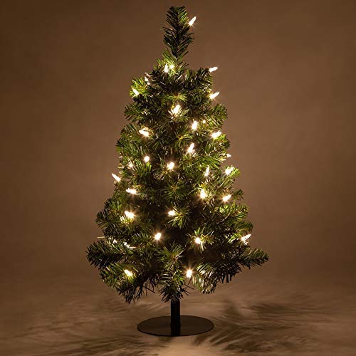 2ft LED Tabletop Christmas Tree - 50 Warm White Lights for Home Decor