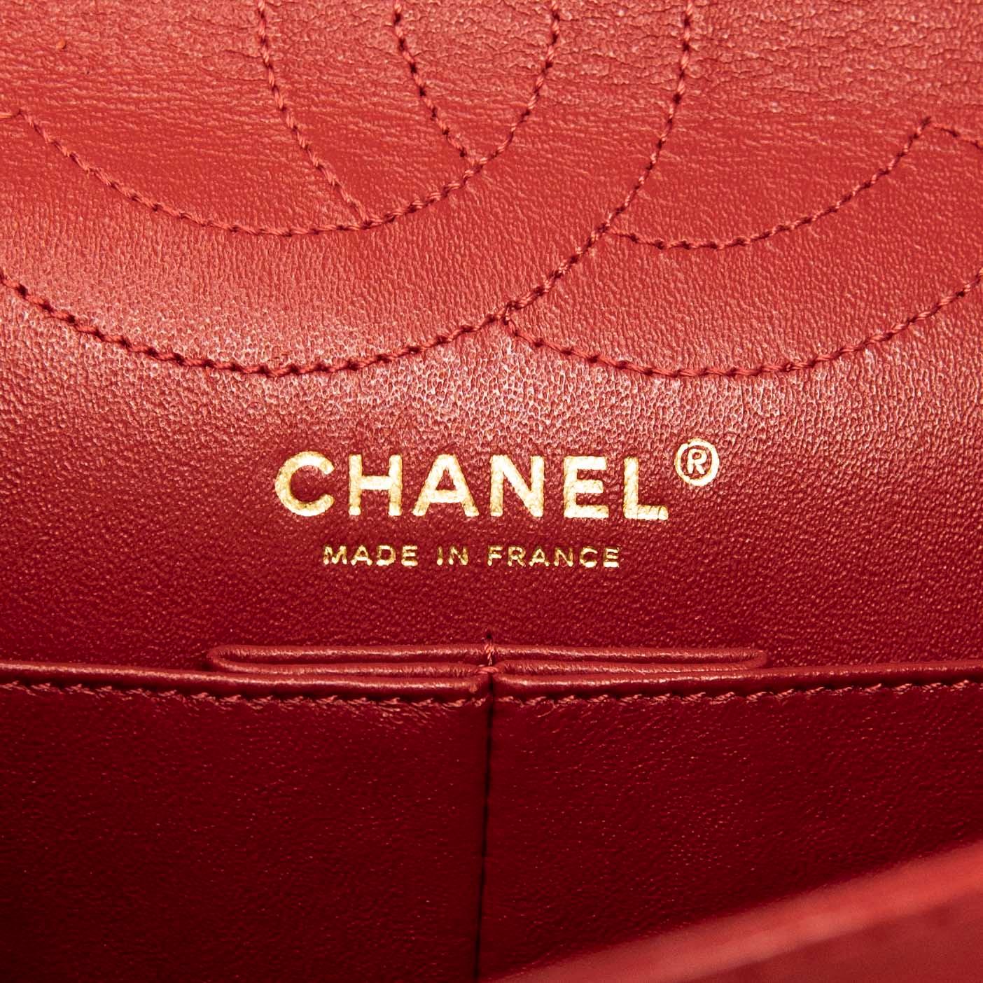 Authentic Chanel Red Lambskin 2.55 Reissue 226 Flap Bag - Luxury Designer Handbag for Women, Perfect for Date Night & Special Occasions