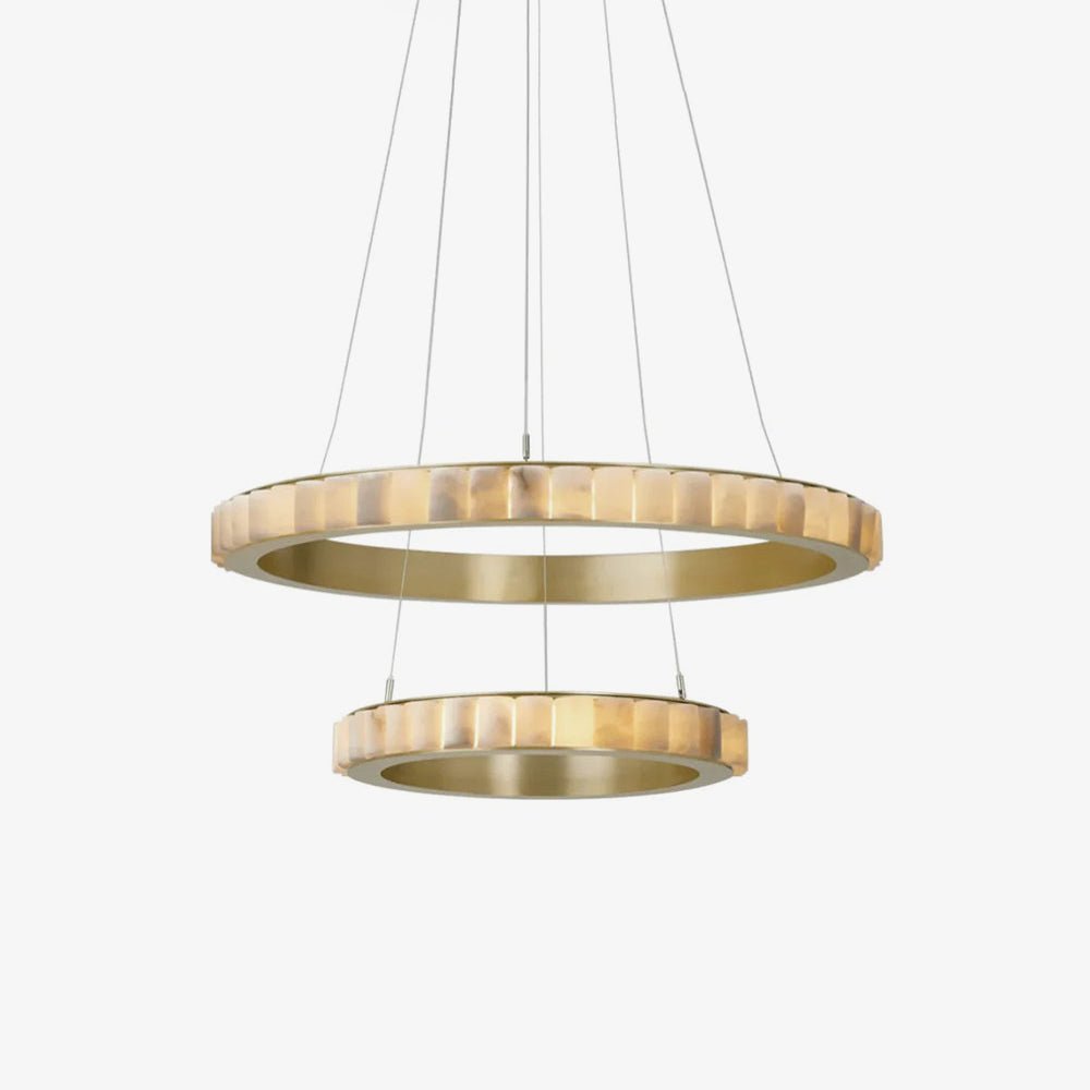 Alabaster Avalon Halo Chandelier - Modern Crystal Ceiling Light Fixture for Dining Room, Bedroom & Living Room Decor