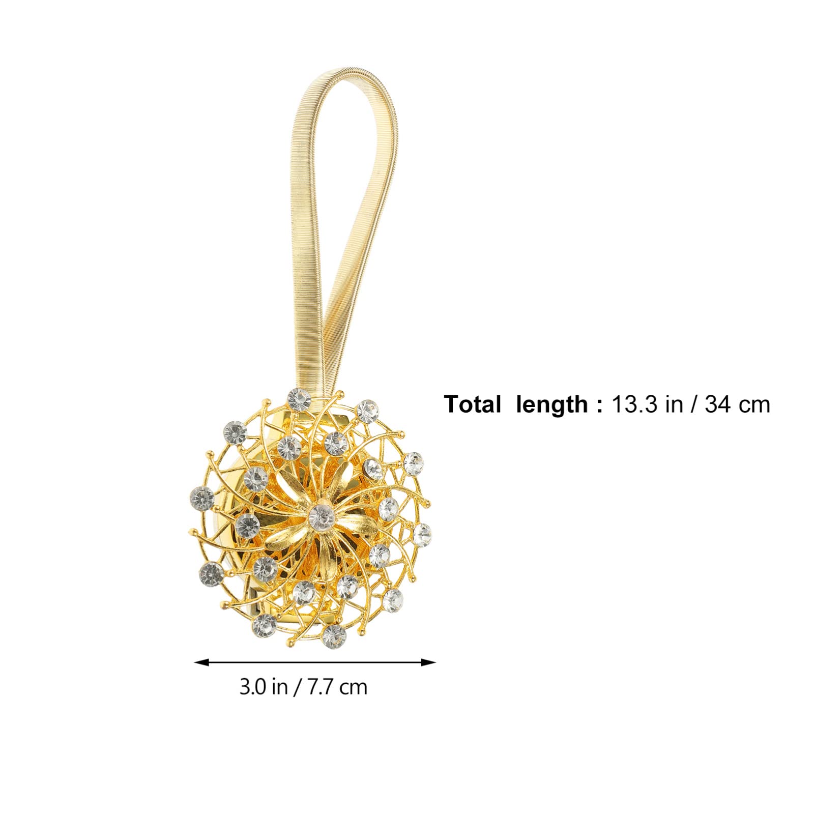 Sparkling Rhinestone Curtain Tiebacks - 2 Pack Bling Drapery Holdbacks for Windows, Elegant Curtain Buckles for Living Room & Bedroom Decor | Perfect for Weddings, Home Theater & Luxury Interior Design