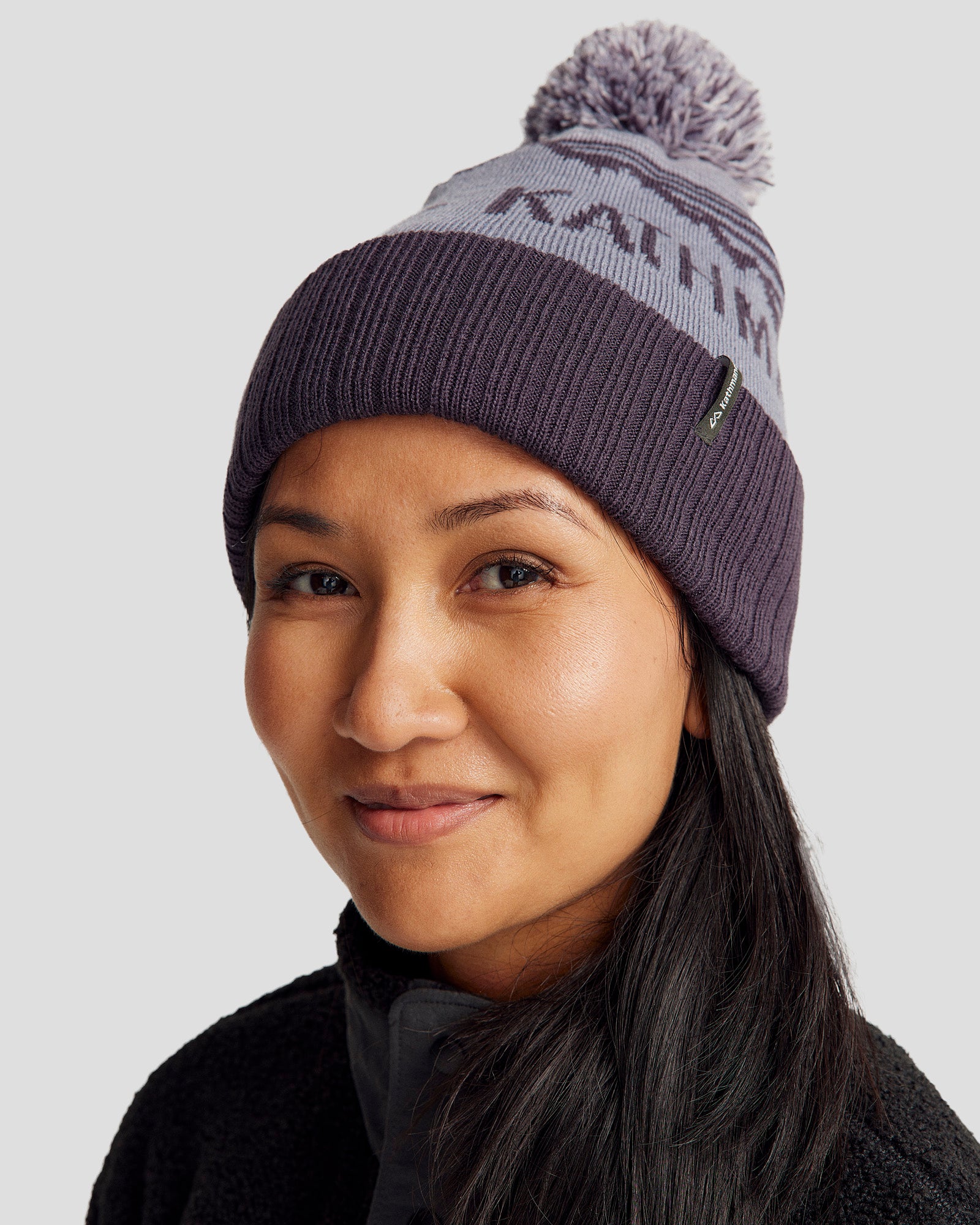 MTN Skies Pompom Beanie - Soft Winter Hat for Women & Men, Hazey Orbit Design - Cozy Knit Beanie for Cold Weather, Outdoor Activities & Casual Wear