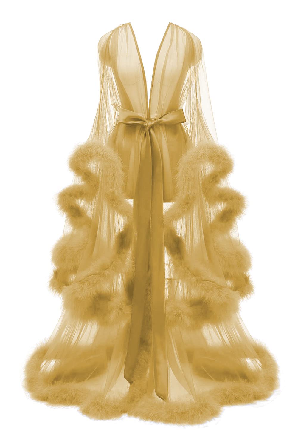 Sexy Feather Illusion Maternity Dress - Women's Bridal Robe & Long Lingerie Nightgown for Pregnancy Sleepwear | Perfect for Baby Showers, Maternity Photos & Romantic Nights