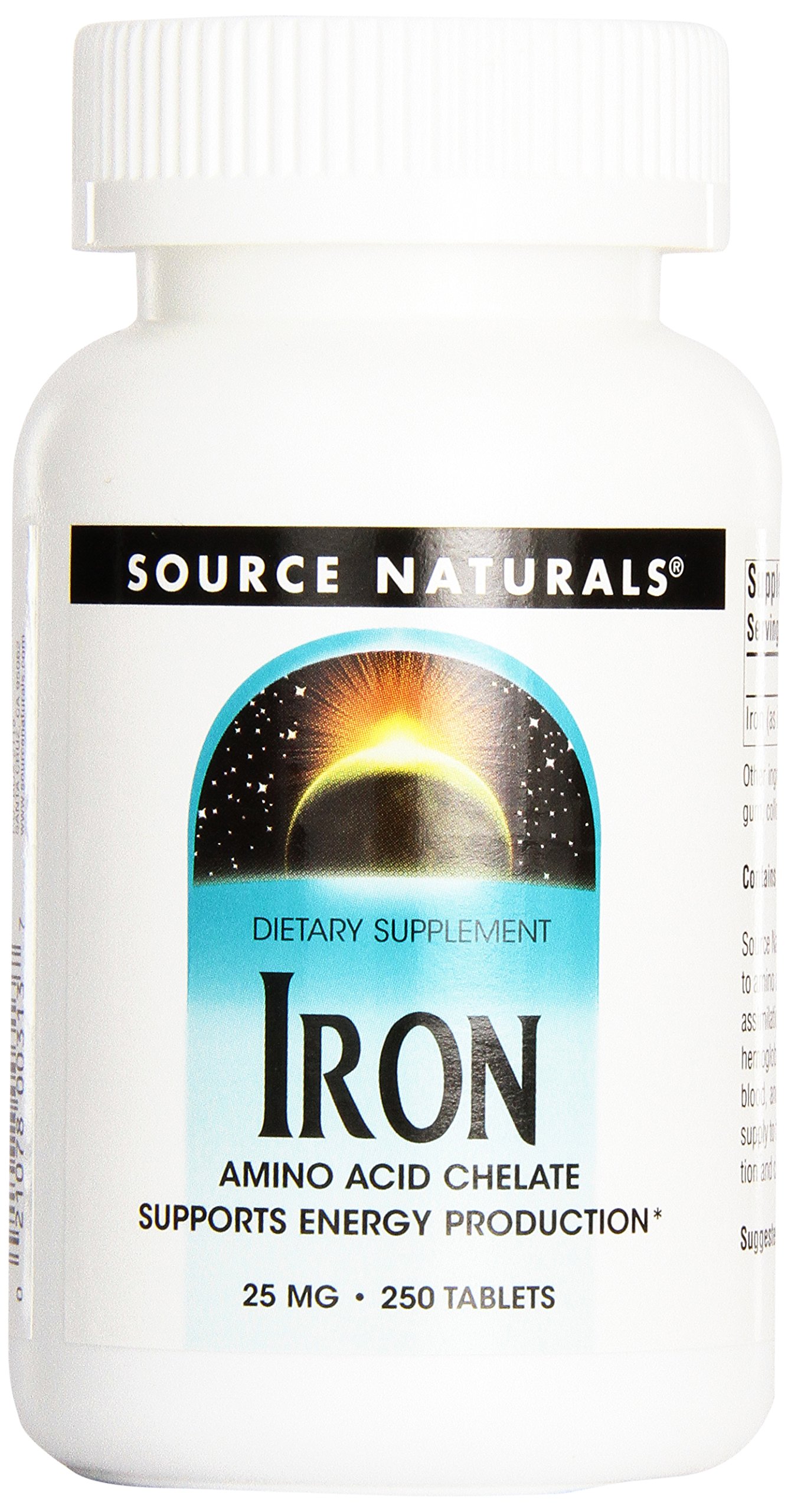Source Naturals Iron Chelate 25mg - 250 Tablets (Pack of 12) | High Absorption Iron Supplement for Energy & Vitality | Supports Healthy Blood & Immune System | Ideal for Athletes, Vegetarians & Iron Deficiency
